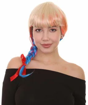 Beauty Braided Womens Wig | Braided Multi Color Cosplay Halloween Wig | Premium Breathable Capless Cap