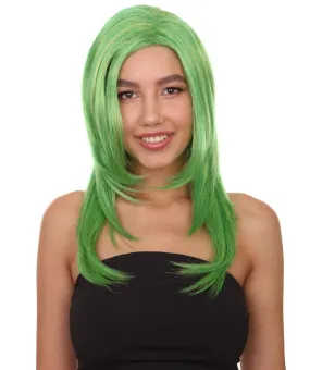 Clown Girl Green Long Wig | Character Cosplay Halloween Wig | Premium Breathable Capless Cap