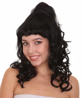 60's Curly Beehive Womens Wig | Black Vintage Wig | Premium Breathable Capless Cap