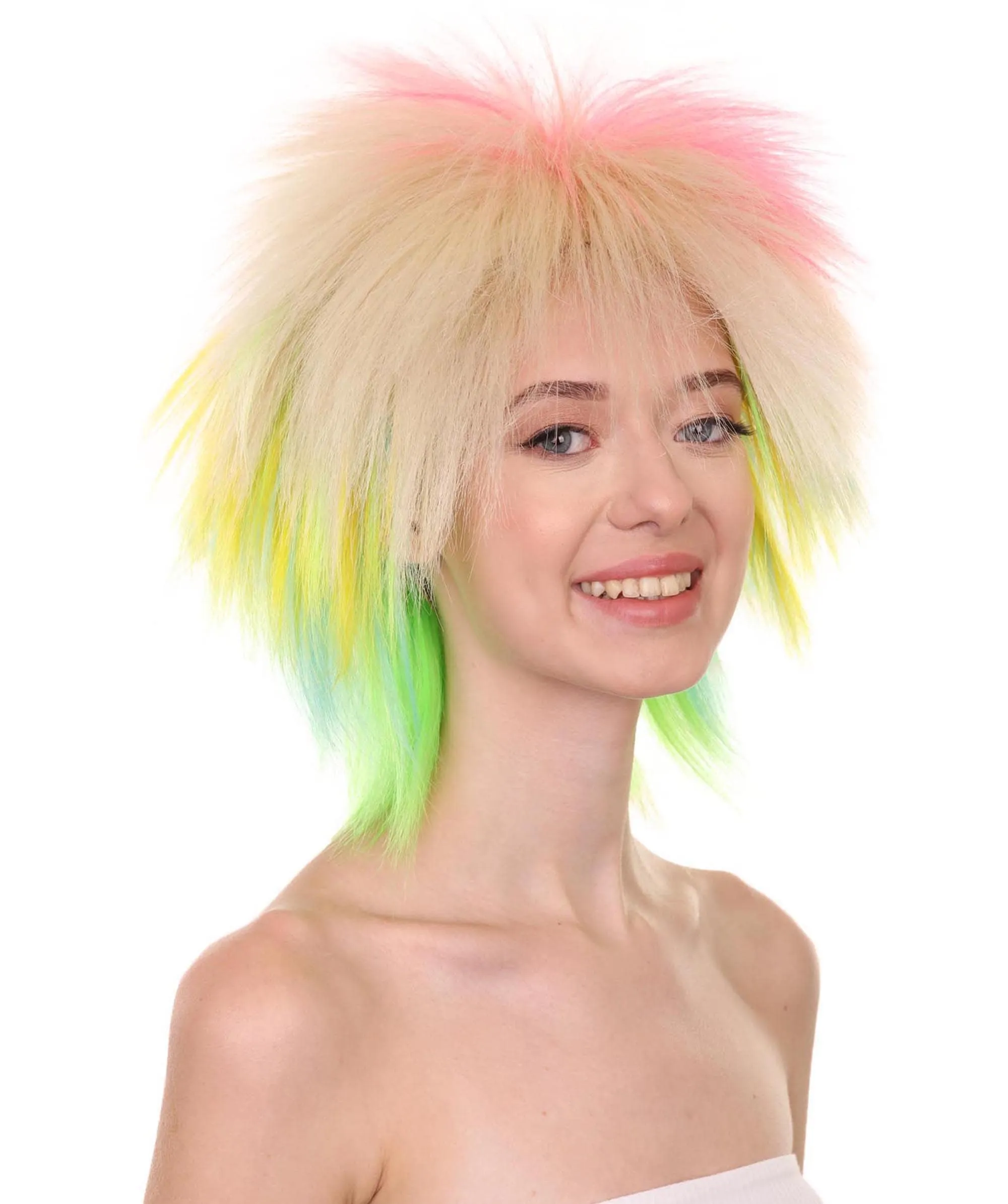 80's Rock Star Disco Funky Punk Collection Women's Wig | Multiple Colors Cosplay Halloween Wig | Premium Breathable Capless Cap