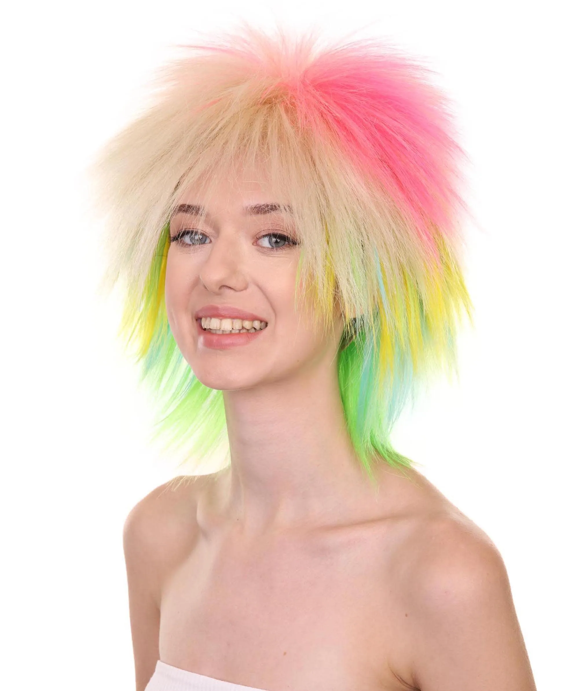 80's Rock Star Disco Funky Punk Collection Women's Wig | Multiple Colors Cosplay Halloween Wig | Premium Breathable Capless Cap