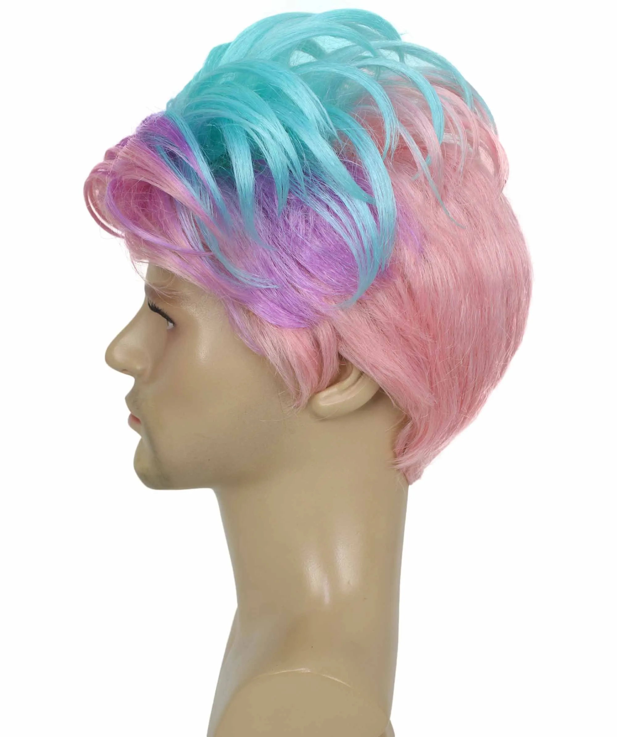 90's Rave Guy | Men's Short Gelled Middle Part | Halloween Wig | Multiple colors