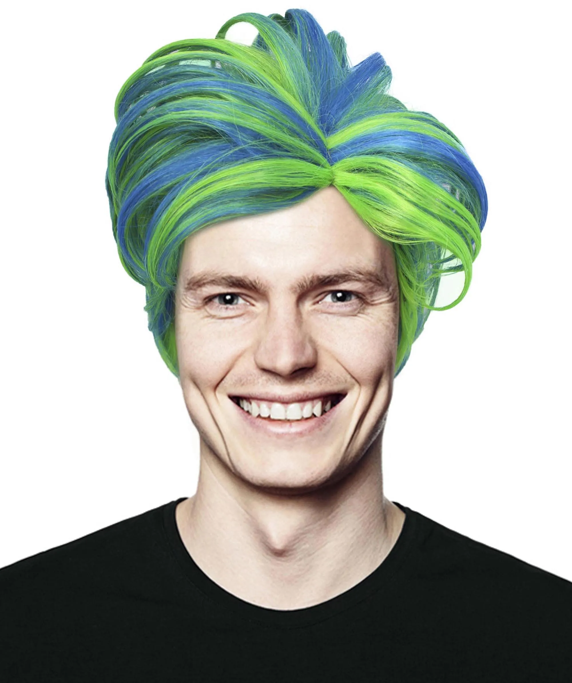 90's Rave Guy | Men's Short Gelled Middle Part | Halloween Wig | Multiple colors