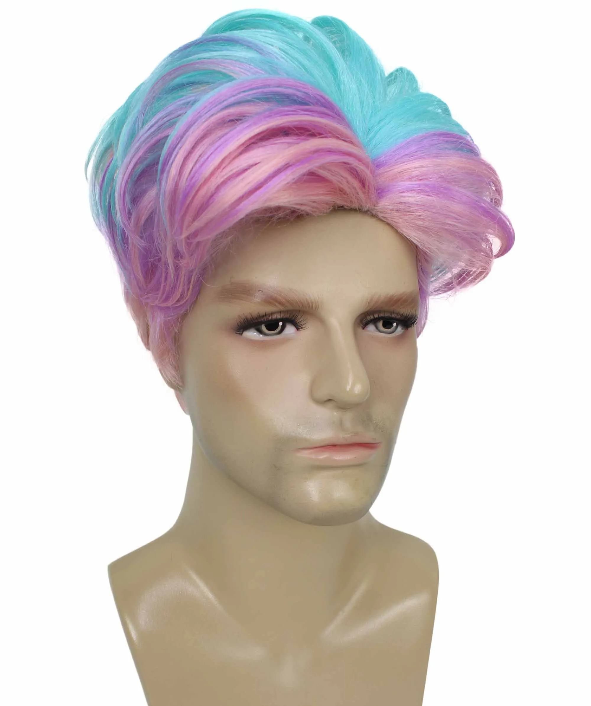 90's Rave Guy | Men's Short Gelled Middle Part | Halloween Wig | Multiple colors