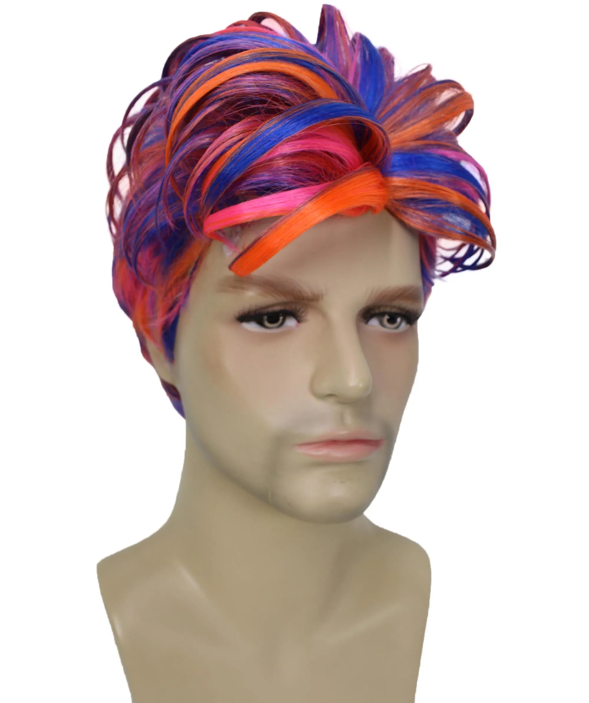 90's Rave Guy | Men's Short Gelled Middle Part | Halloween Wig | Multiple colors