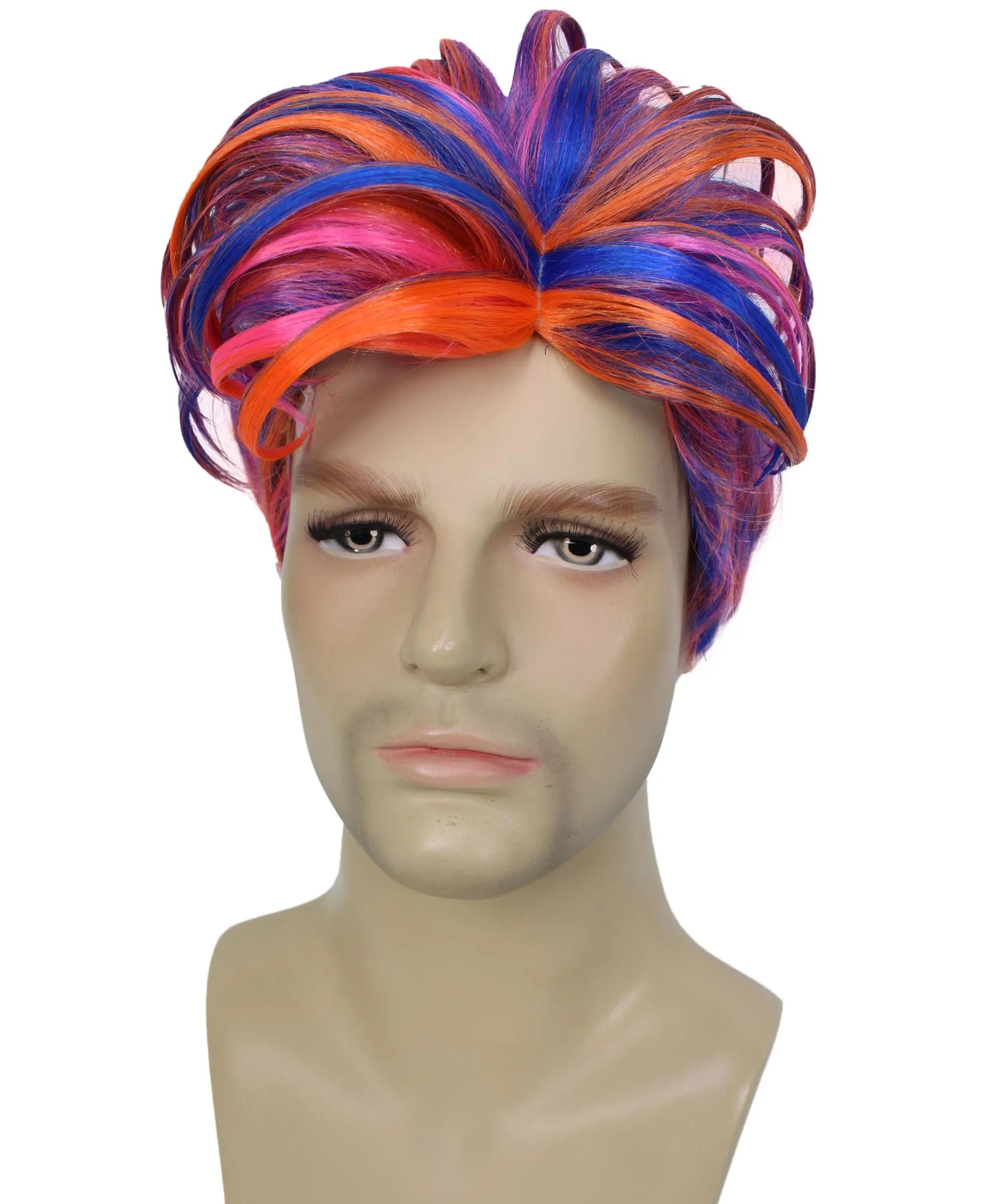 90's Rave Guy | Men's Short Gelled Middle Part | Halloween Wig | Multiple colors