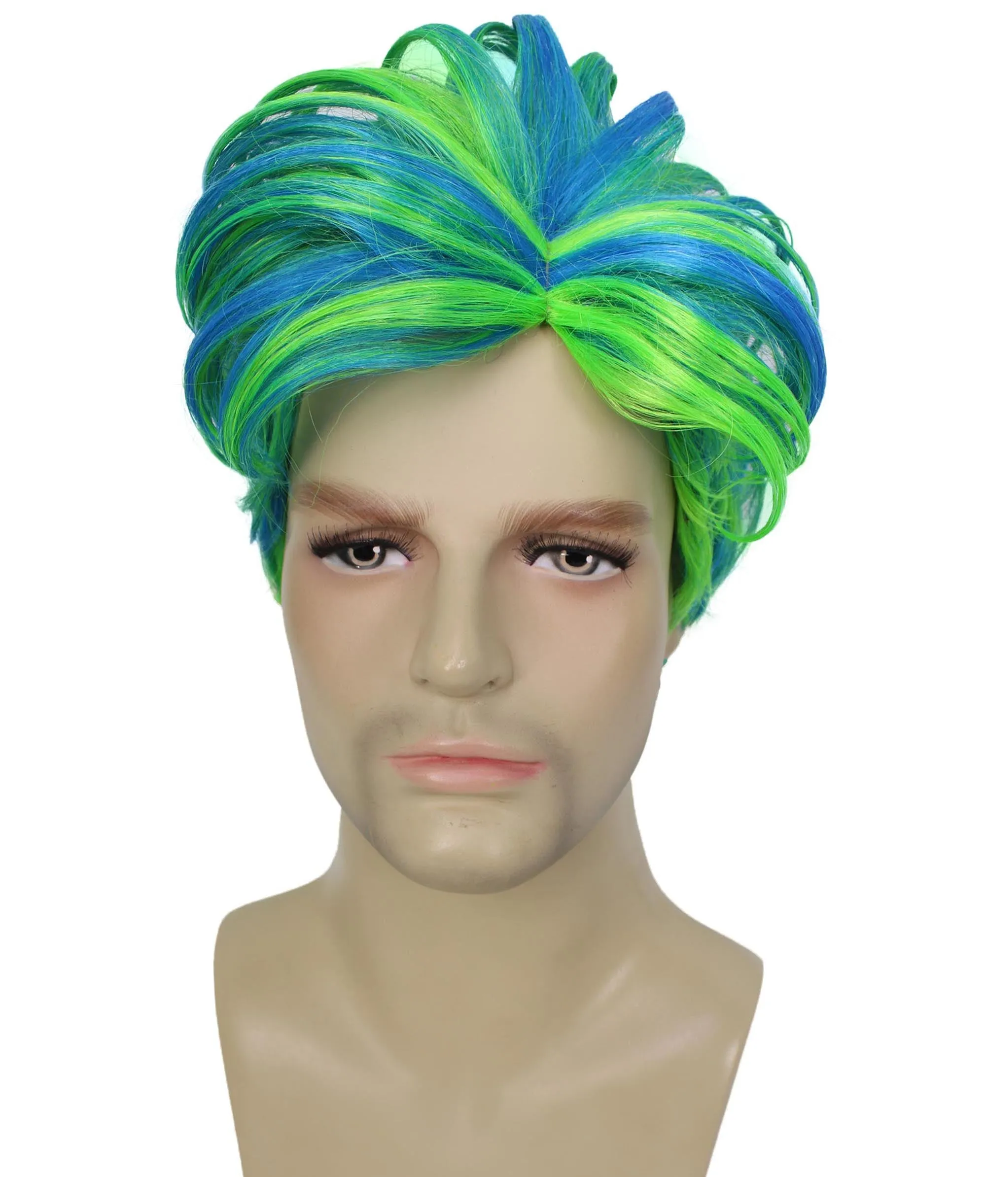 90's Rave Guy | Men's Short Gelled Middle Part | Halloween Wig | Multiple colors