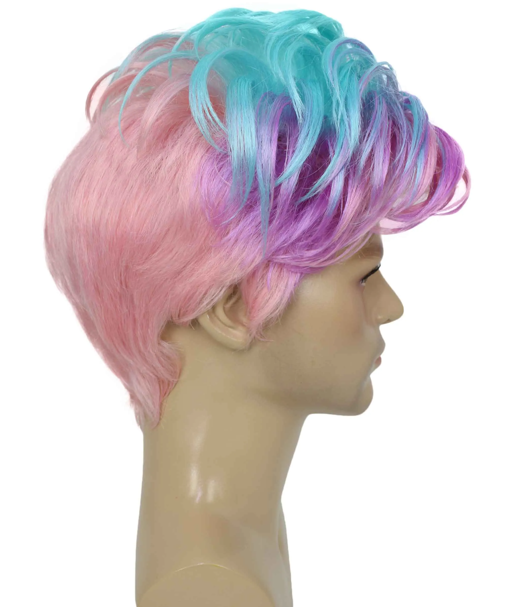 90's Rave Guy | Men's Short Gelled Middle Part | Halloween Wig | Multiple colors