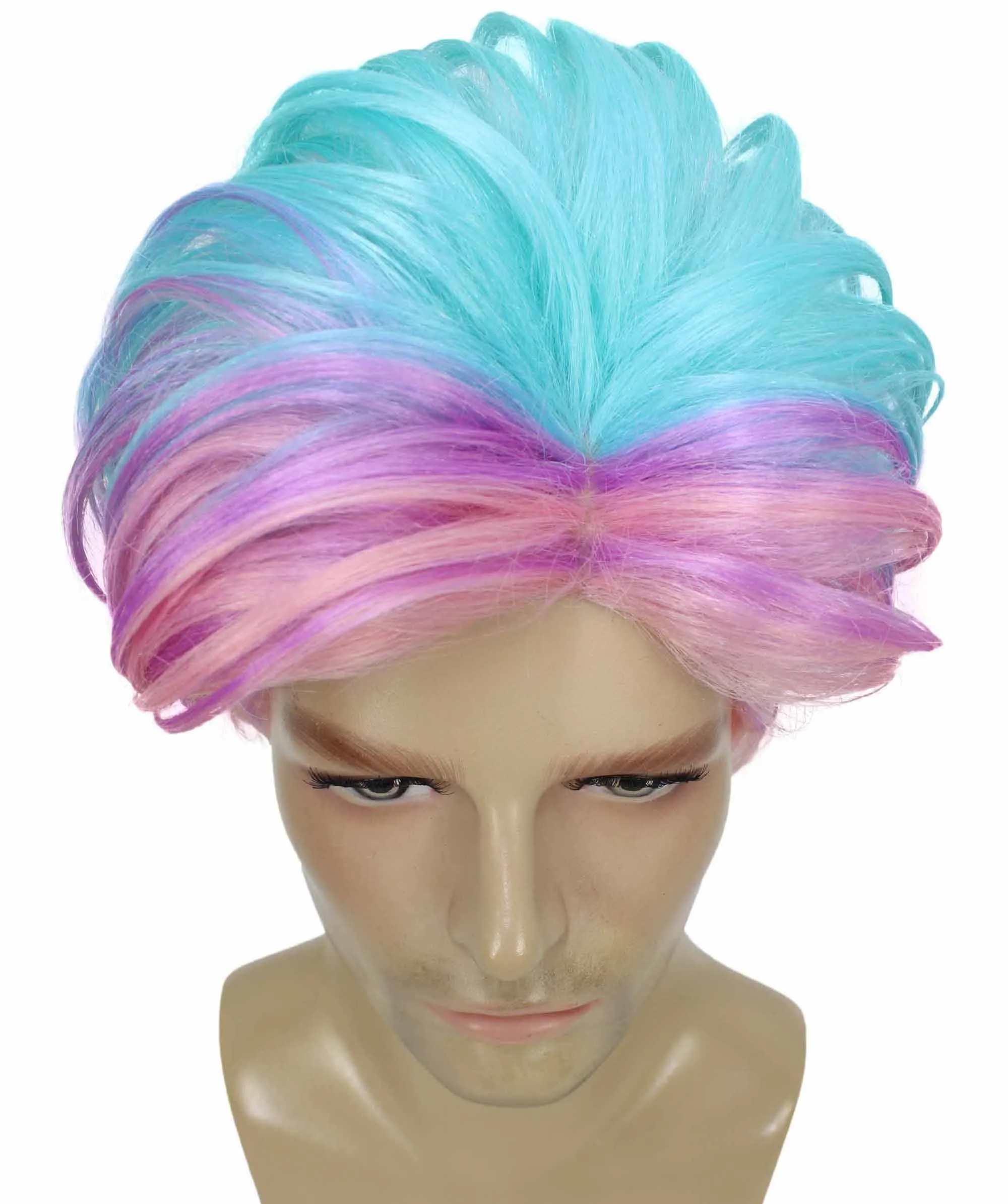 90's Rave Guy | Men's Short Gelled Middle Part | Halloween Wig | Multiple colors