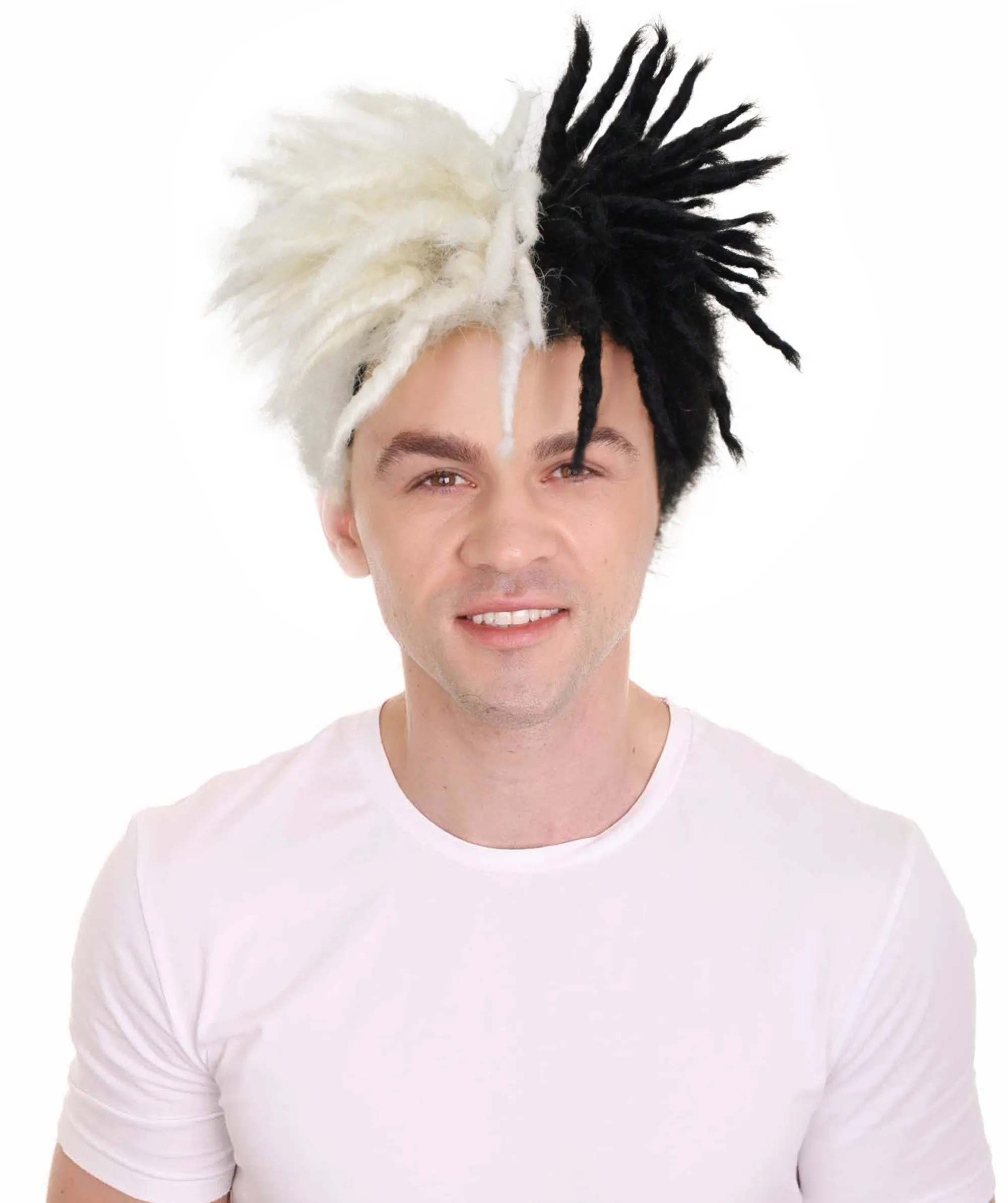 Adult Men American Rapper Half- Multiple Colors Dreadlock Updo Wig I Flame-retardant Synthetic Fiber