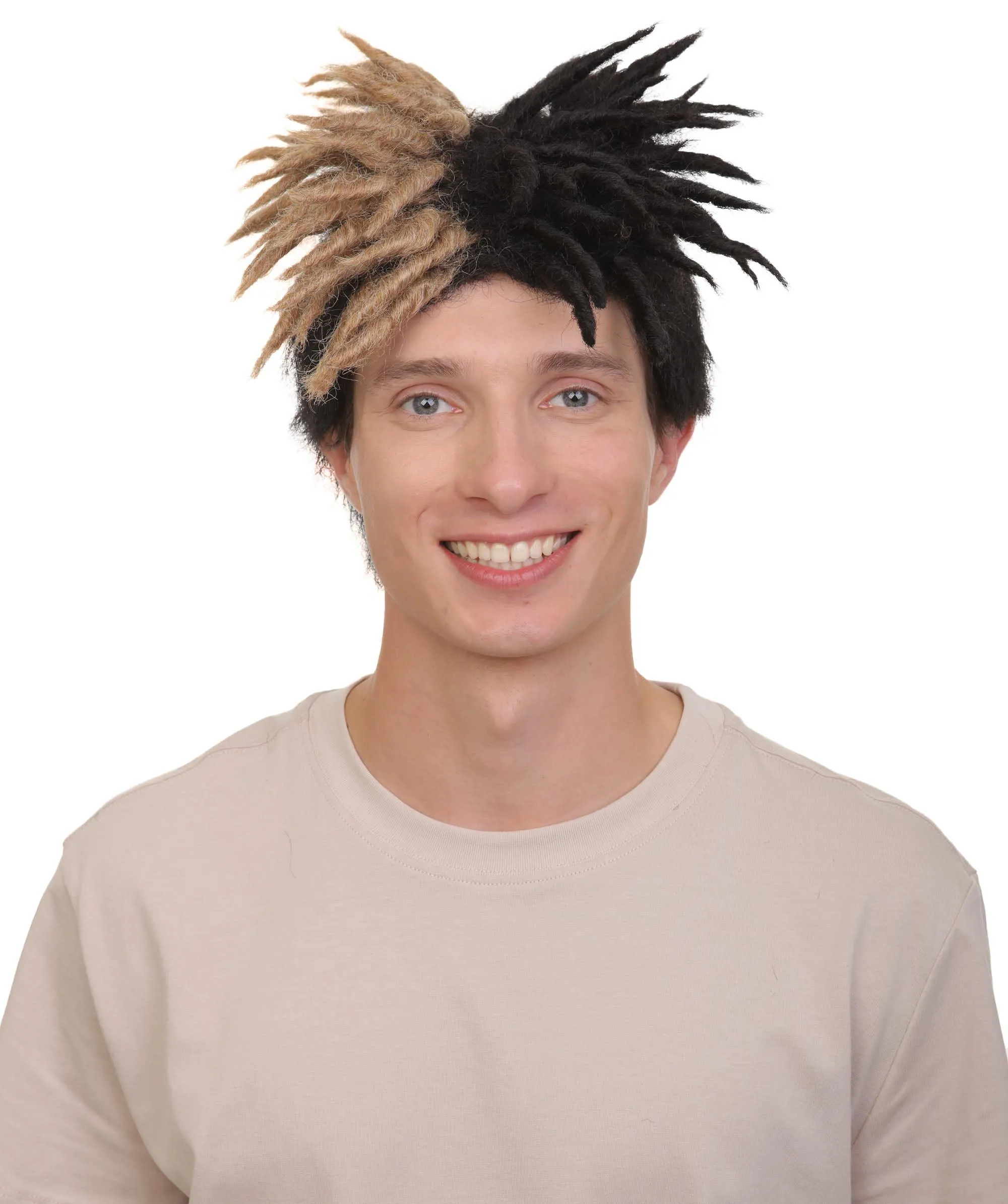 Adult Men American Rapper Half- Multiple Colors Dreadlock Updo Wig I Flame-retardant Synthetic Fiber