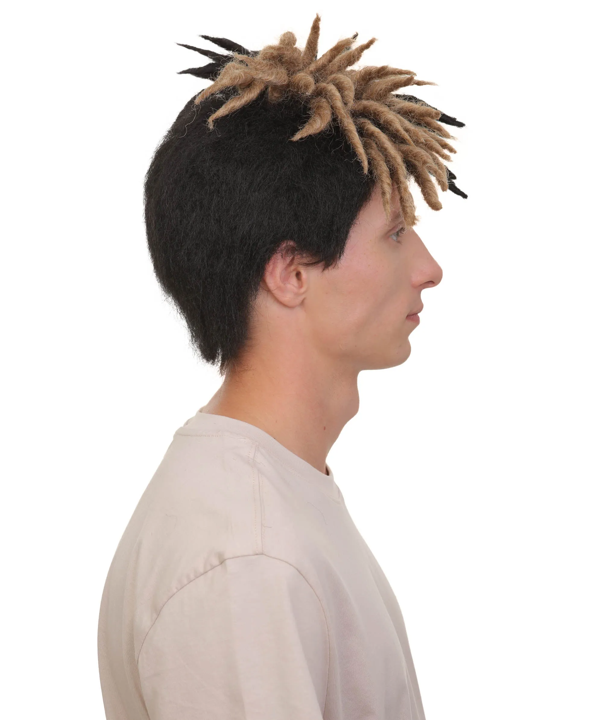 Adult Men American Rapper Half- Multiple Colors Dreadlock Updo Wig I Flame-retardant Synthetic Fiber