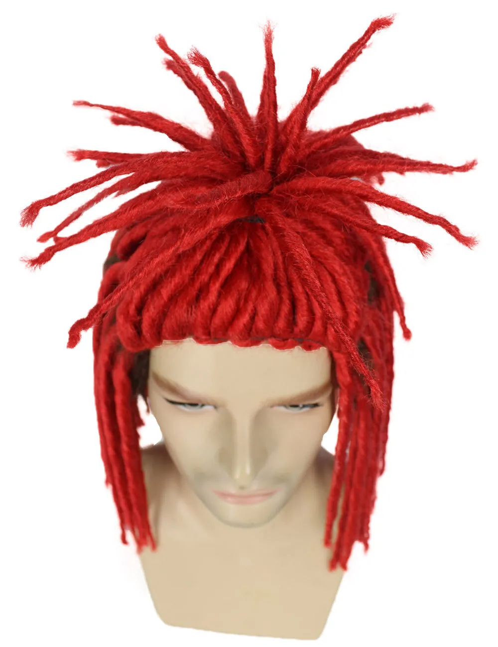 Adult Men's Red Dreadlock Wig| Perfect for Halloween| Flame-retardant Synthetic Fiber