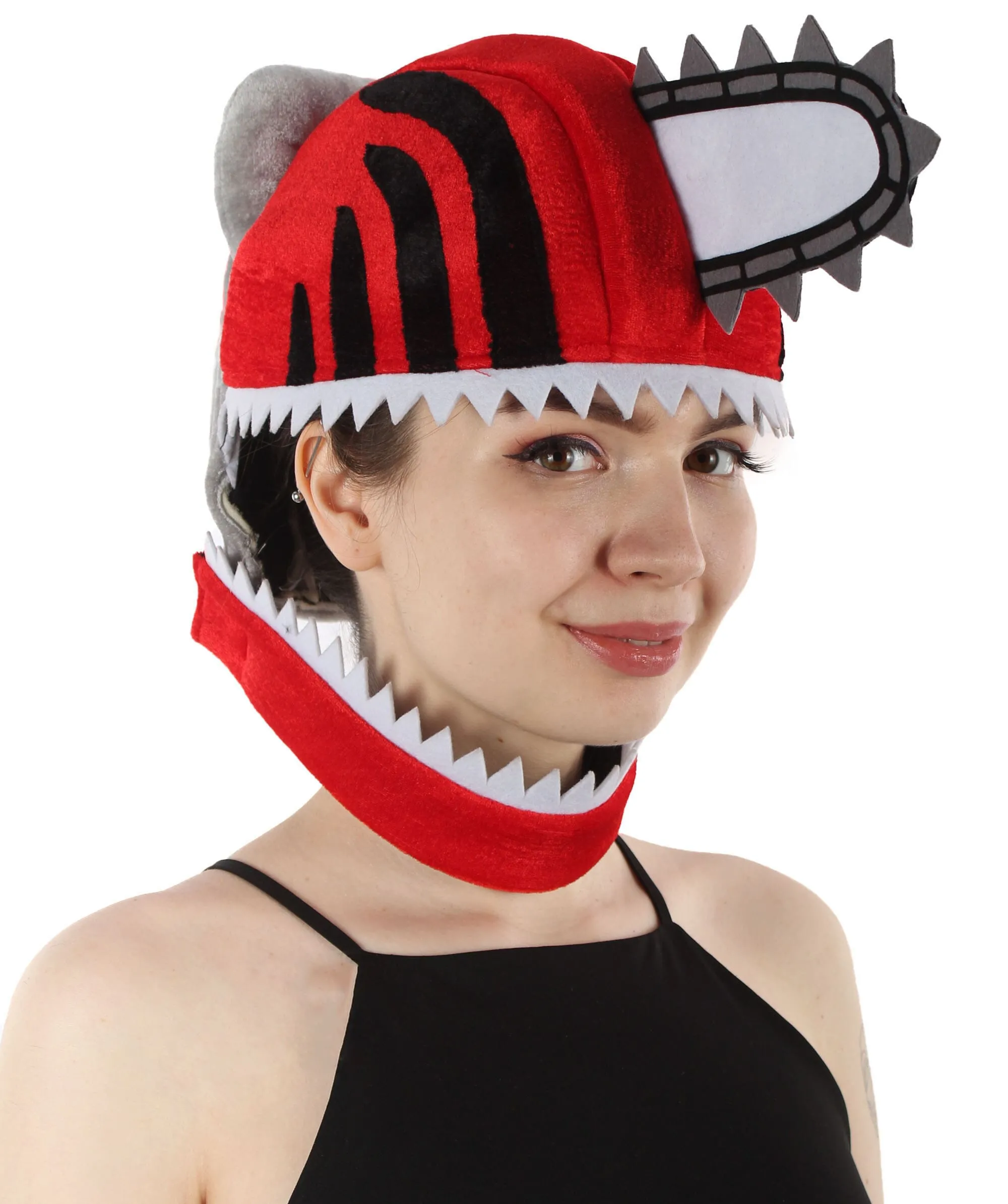 Adult Unisex Anime Devil Hunter Chainsaw Head Hat, Breathable Design, Perfect for Halloween and Anime-themed Group Parties, Flame-retardant Synthetic Materials