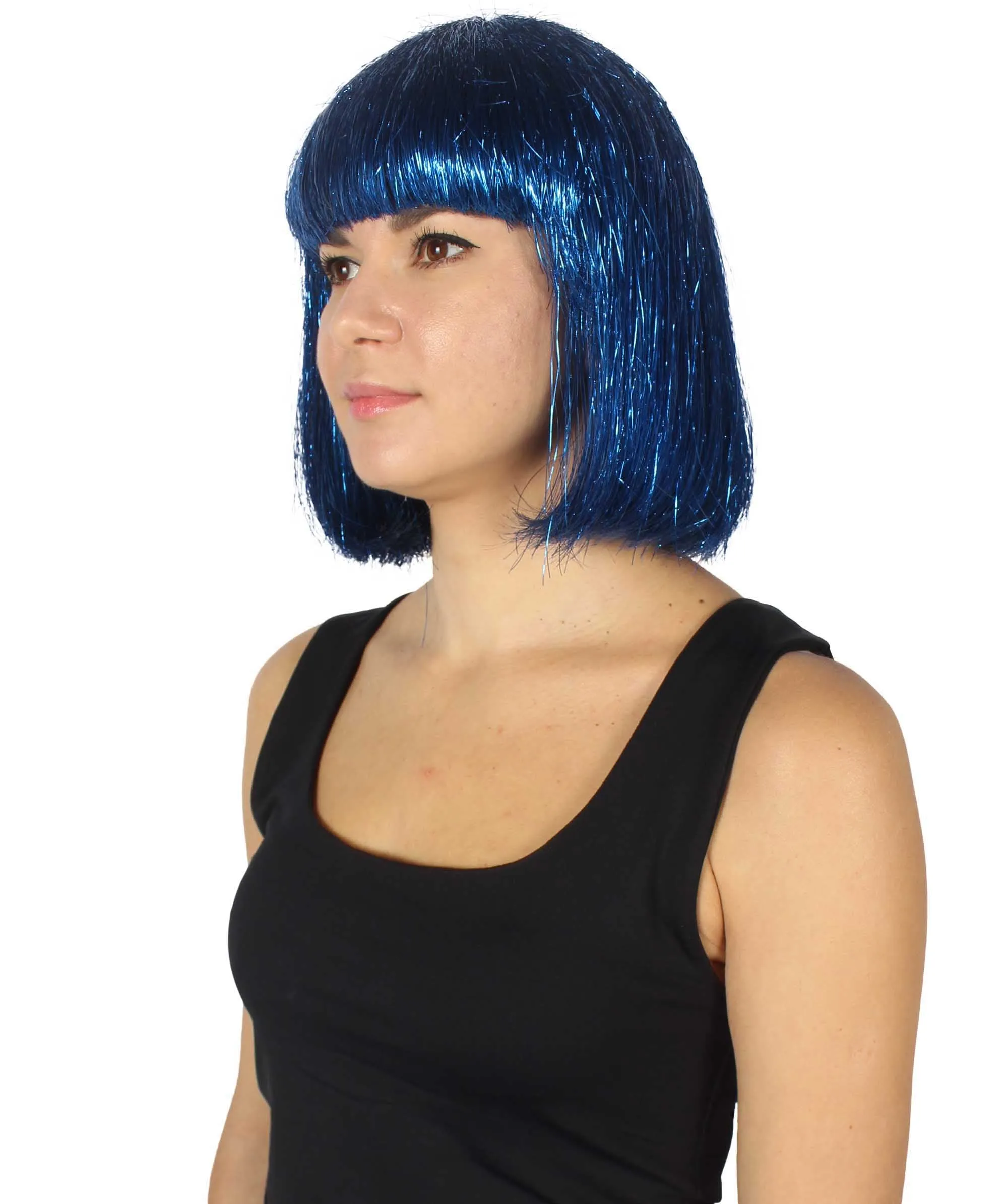 Adult Women Tinsel Bob Wig Collection, Multiple Color Options.