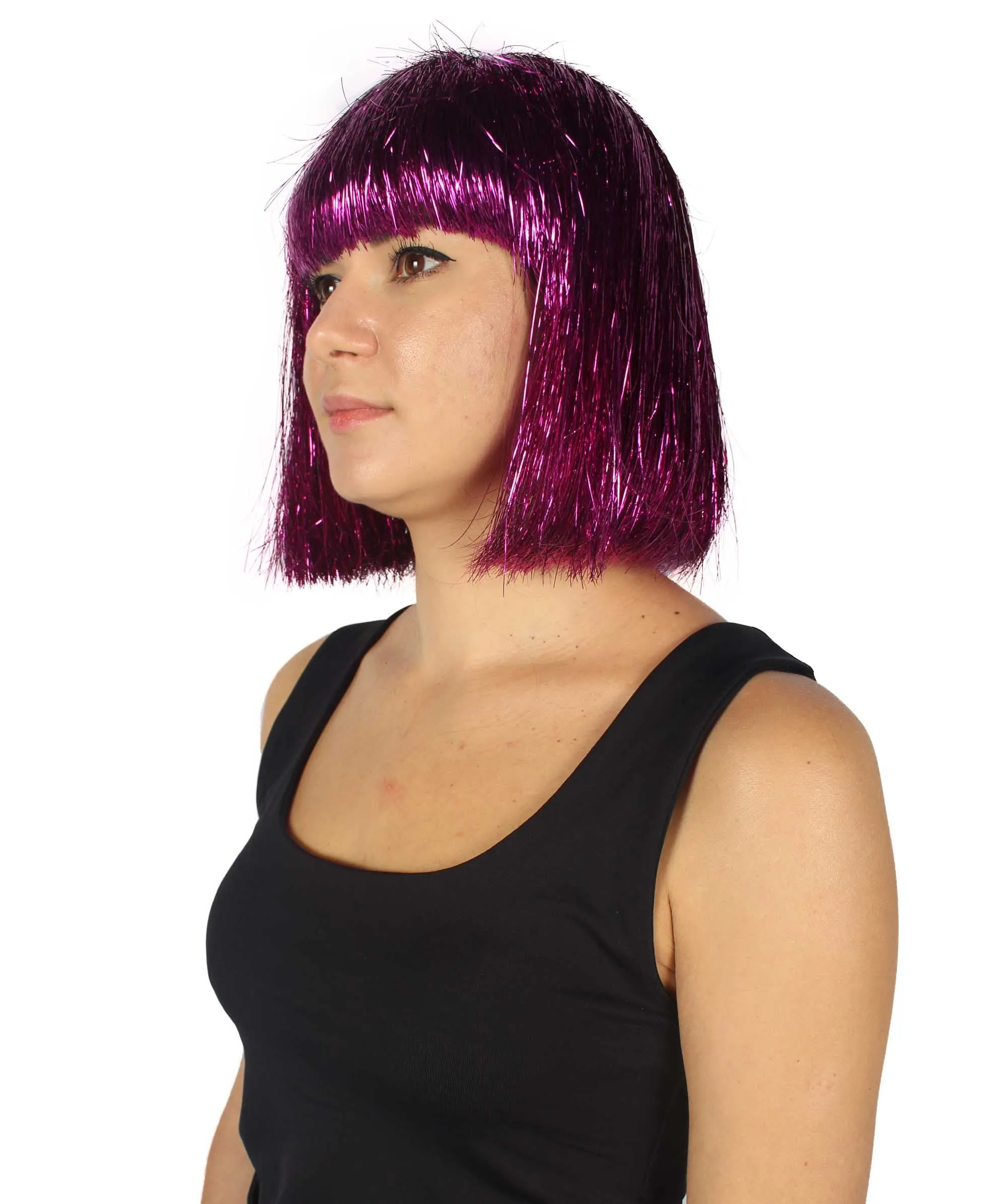 Adult Women Tinsel Bob Wig Collection, Multiple Color Options.