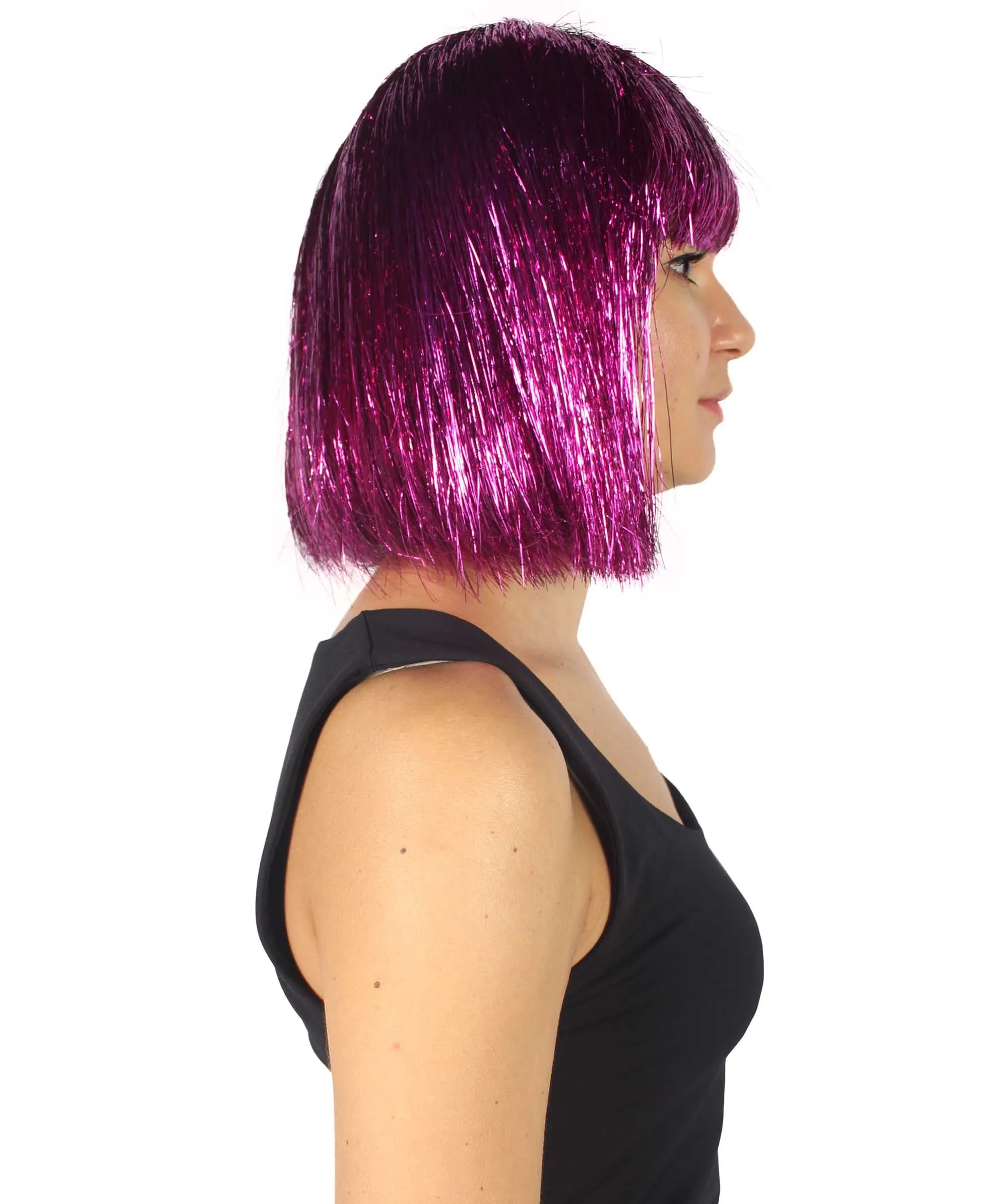 Adult Women Tinsel Bob Wig Collection, Multiple Color Options.