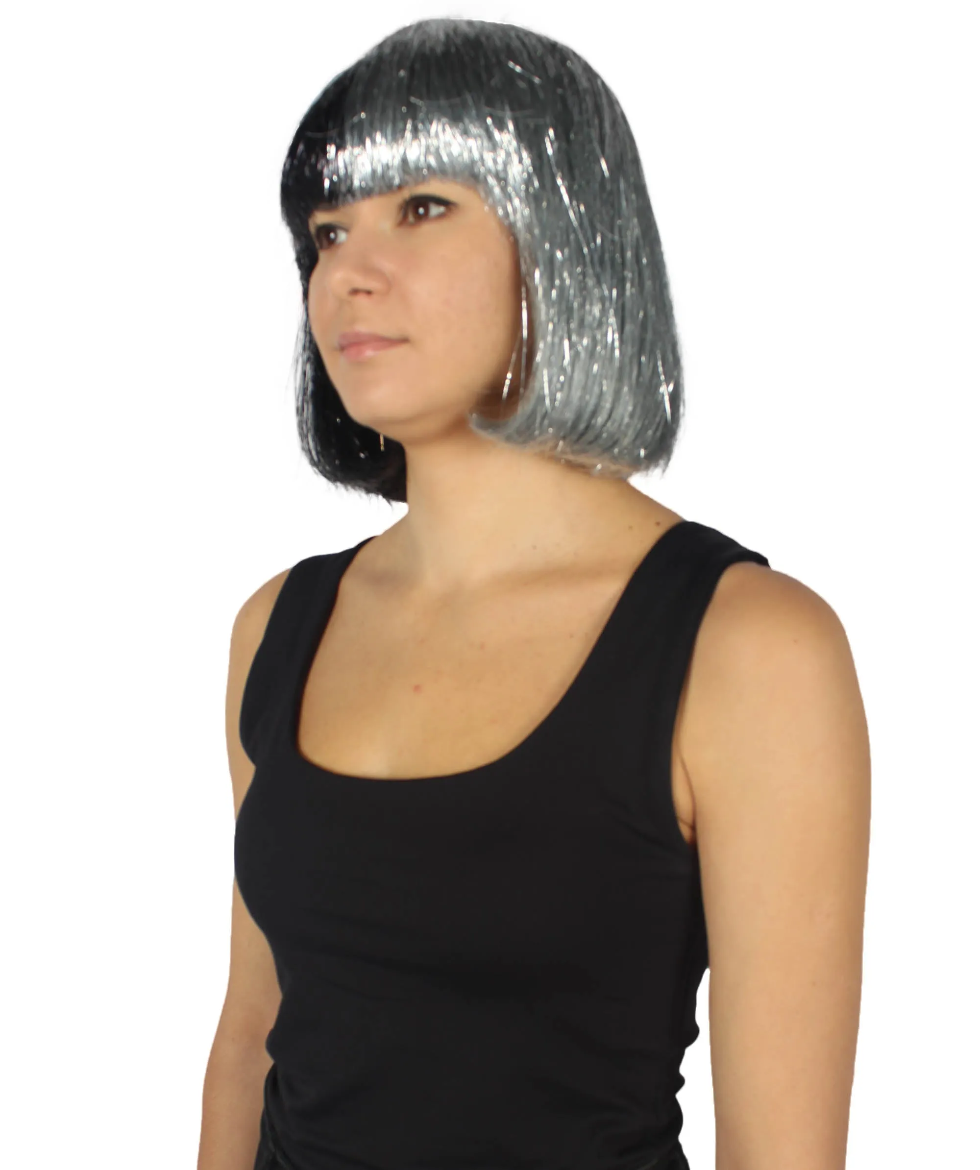 Adult Women Tinsel Bob Wig Collection, Multiple Color Options.