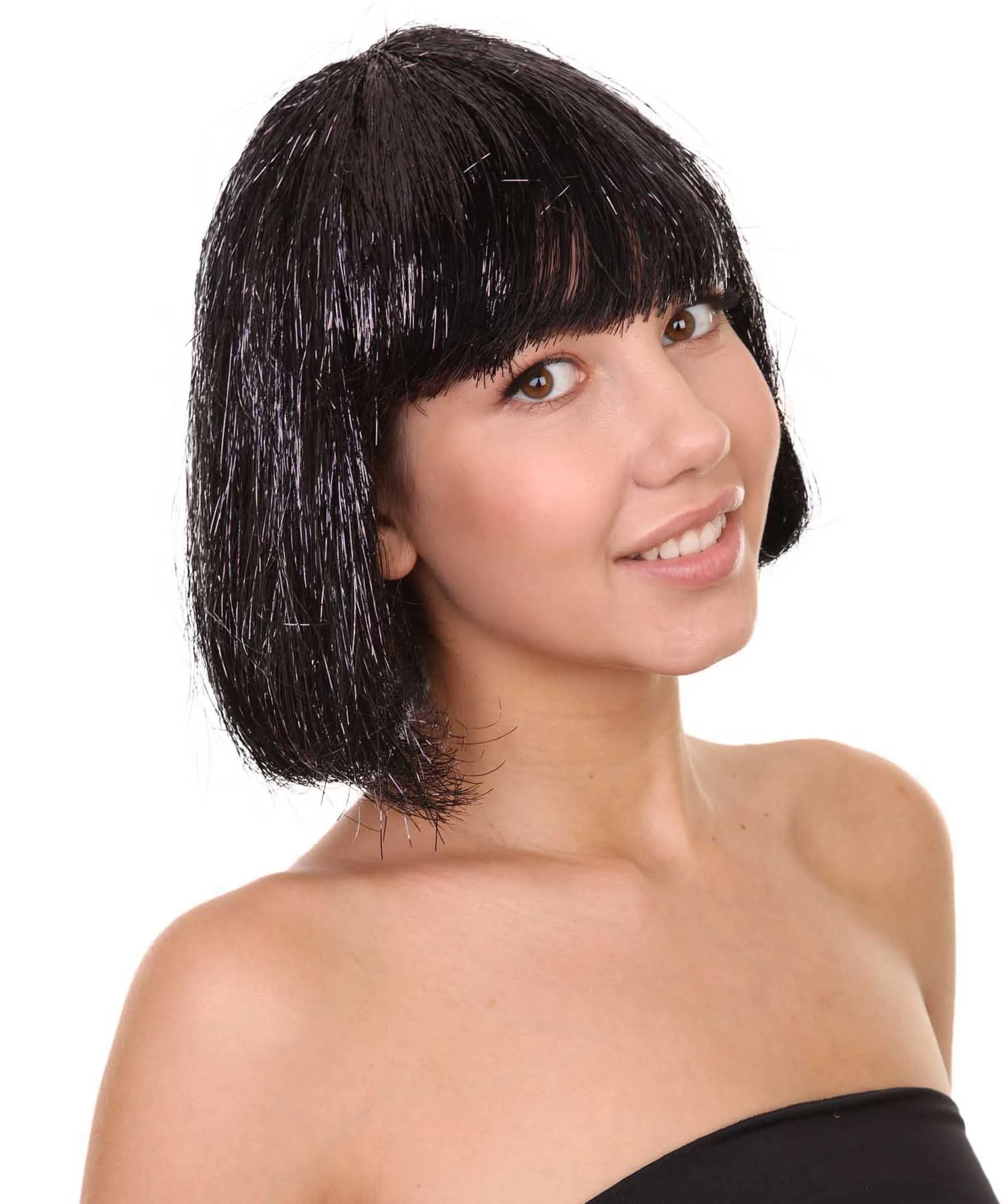 Adult Women Tinsel Bob Wig Collection, Multiple Color Options.