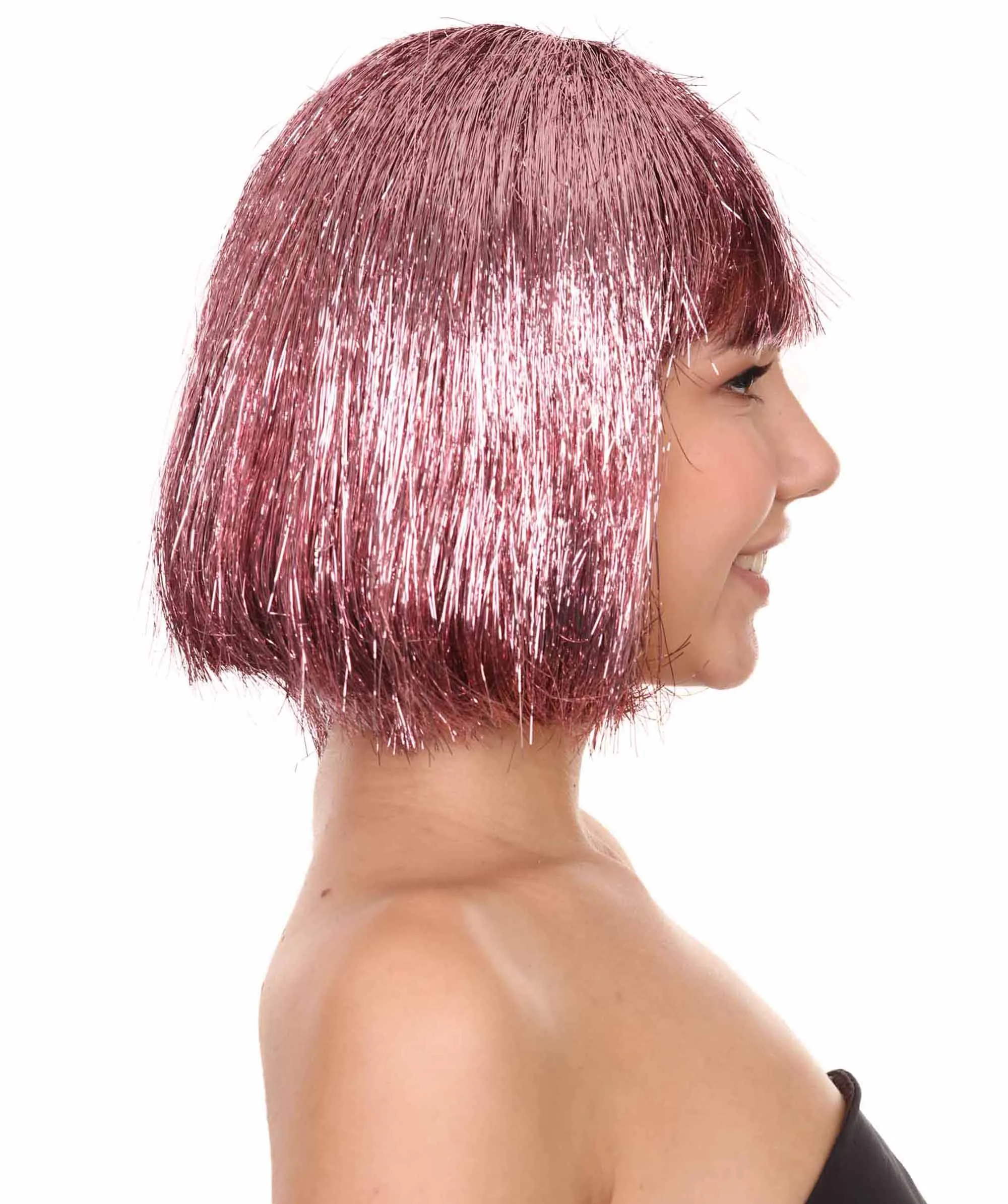 Adult Women Tinsel Bob Wig Collection, Multiple Color Options.