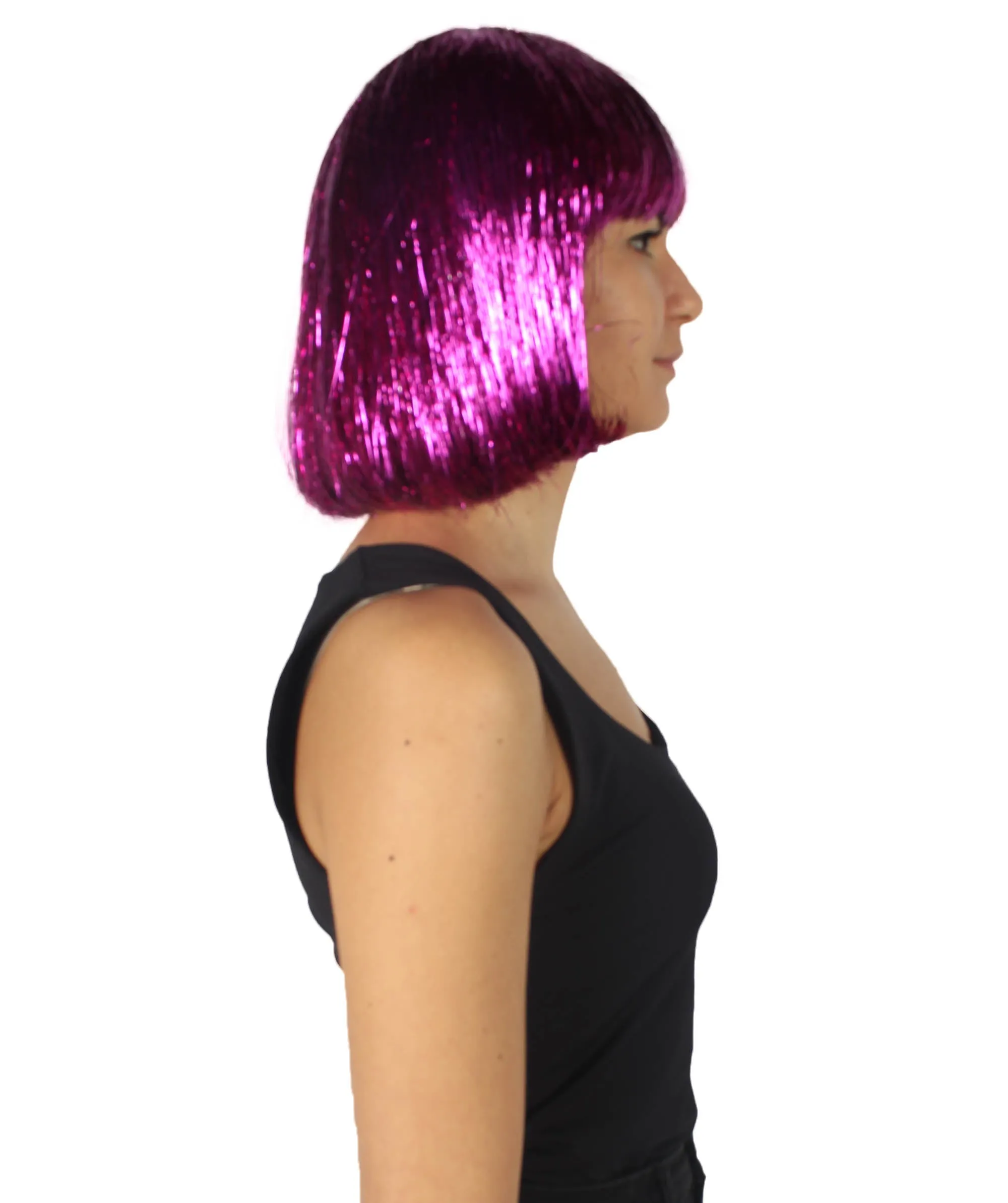 Adult Women Tinsel Bob Wig Collection, Multiple Color Options.