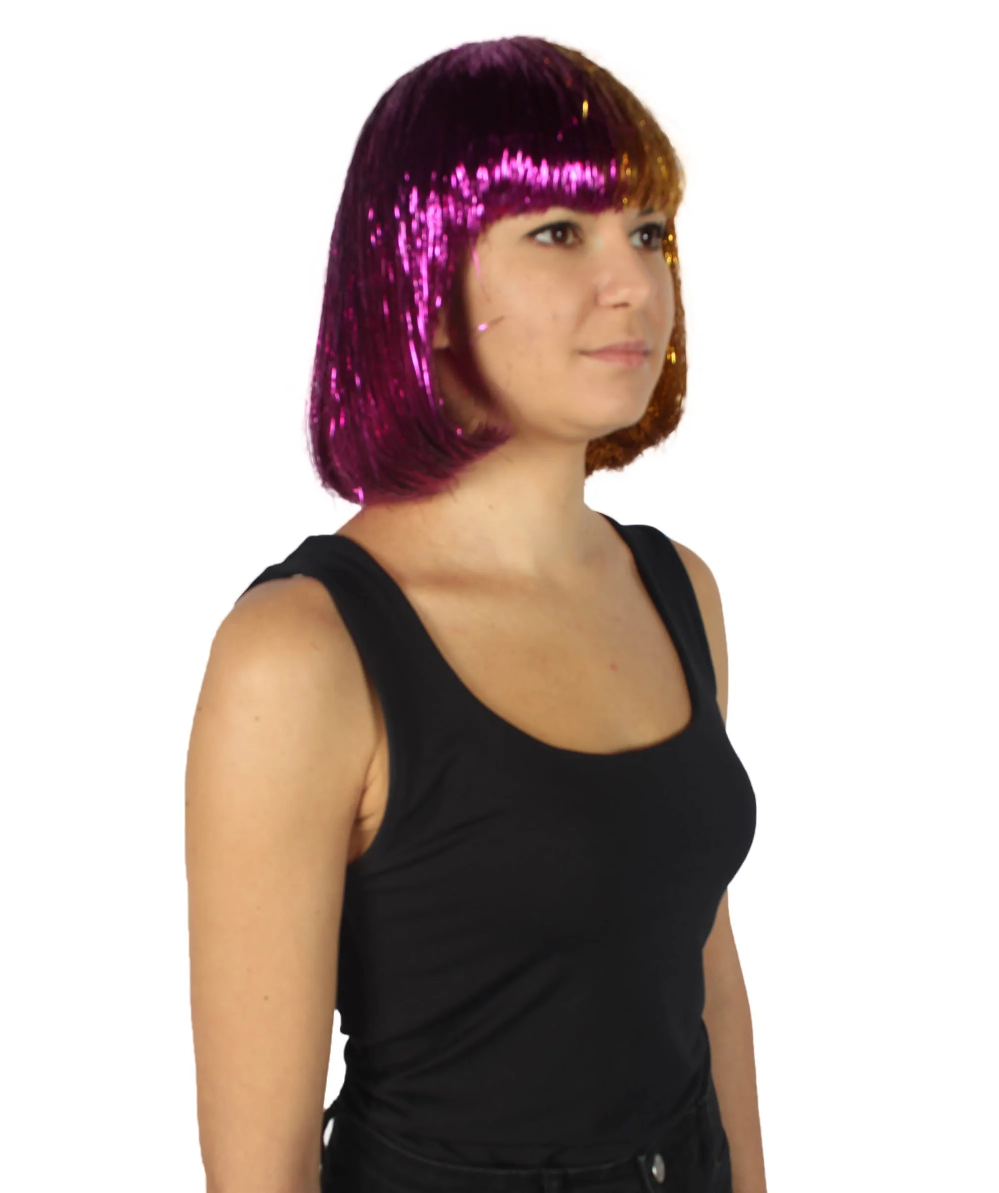 Adult Women Tinsel Bob Wig Collection, Multiple Color Options.