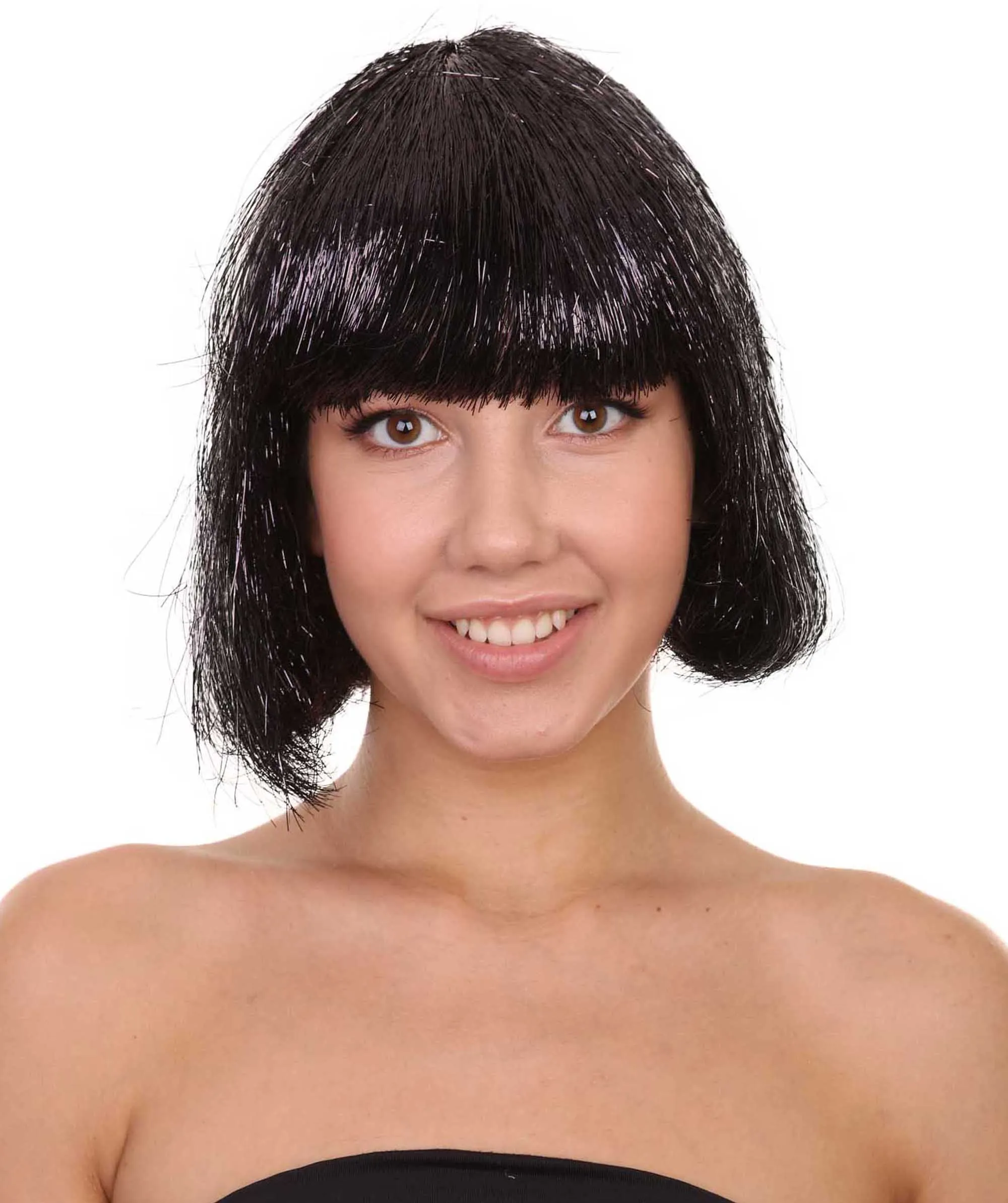 Adult Women Tinsel Bob Wig Collection, Multiple Color Options.