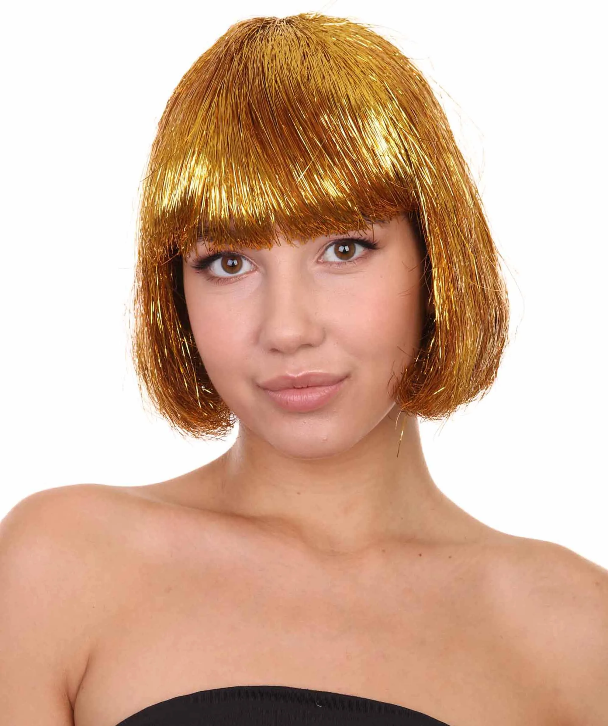 Adult Women Tinsel Bob Wig Collection, Multiple Color Options.