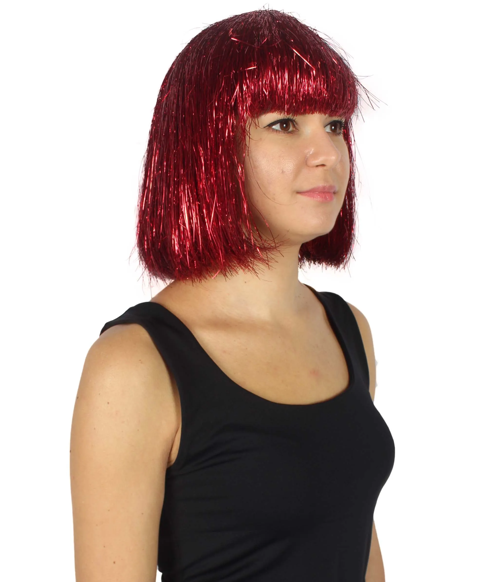 Adult Women Tinsel Bob Wig Collection, Multiple Color Options.