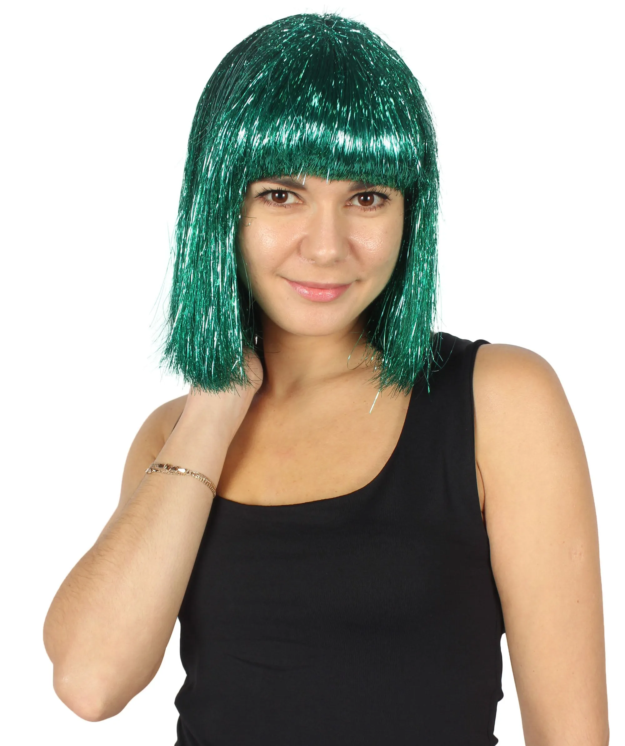 Adult Women Tinsel Bob Wig Collection, Multiple Color Options.