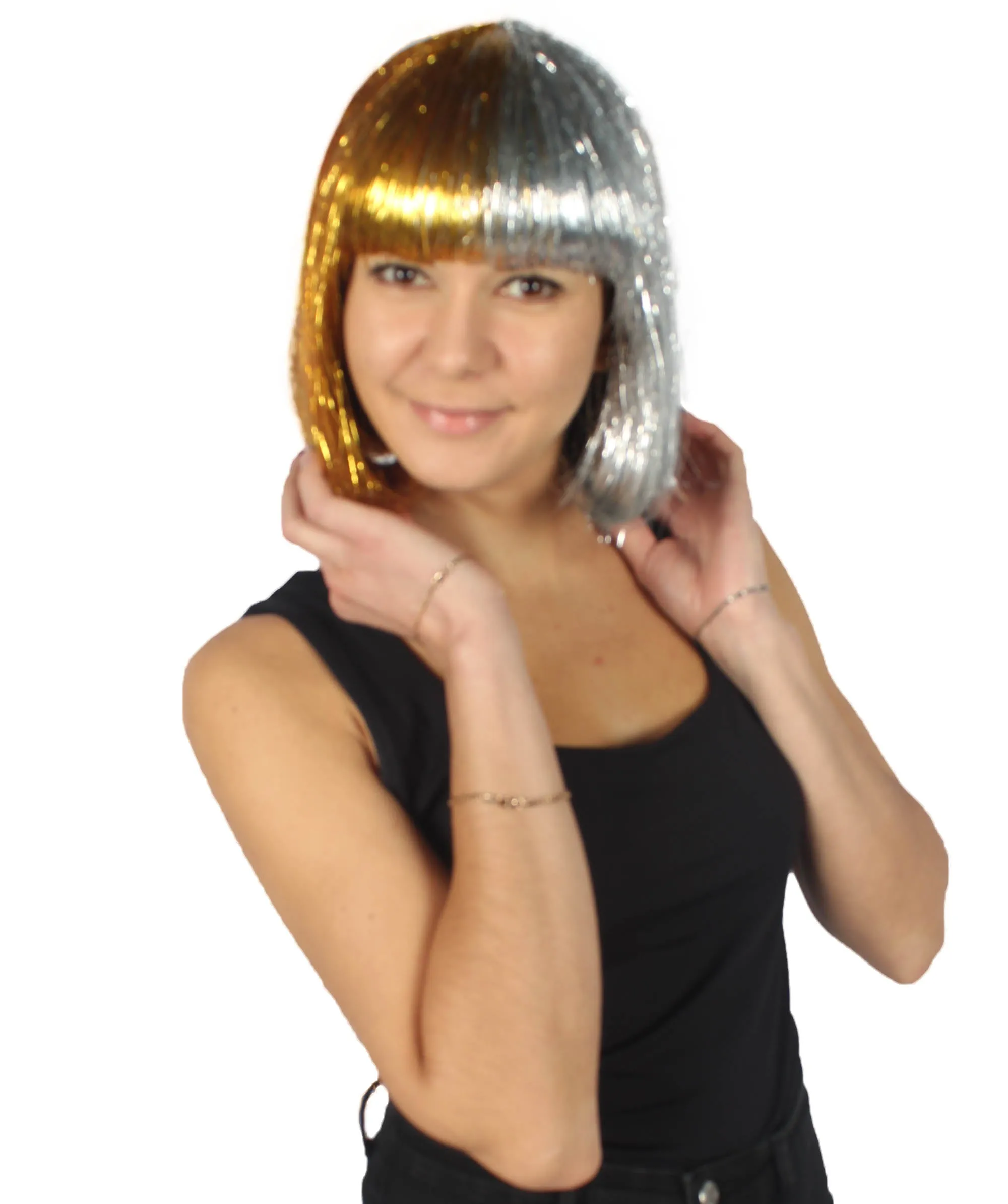 Adult Women Tinsel Bob Wig Collection, Multiple Color Options.