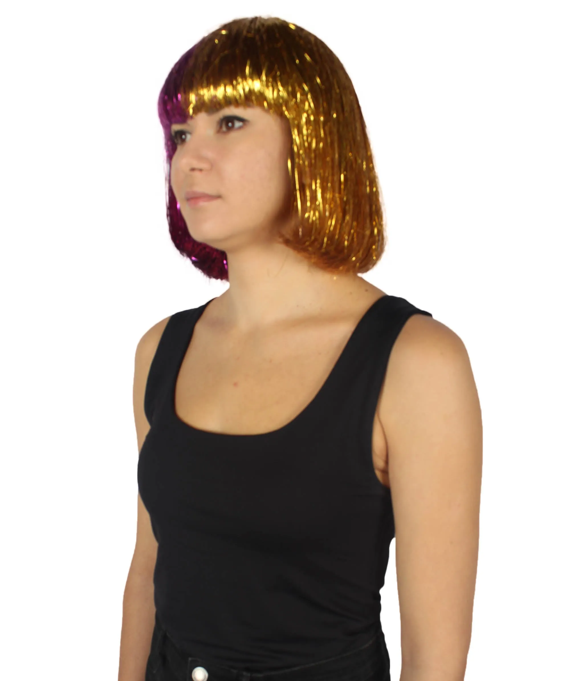 Adult Women Tinsel Bob Wig Collection, Multiple Color Options.