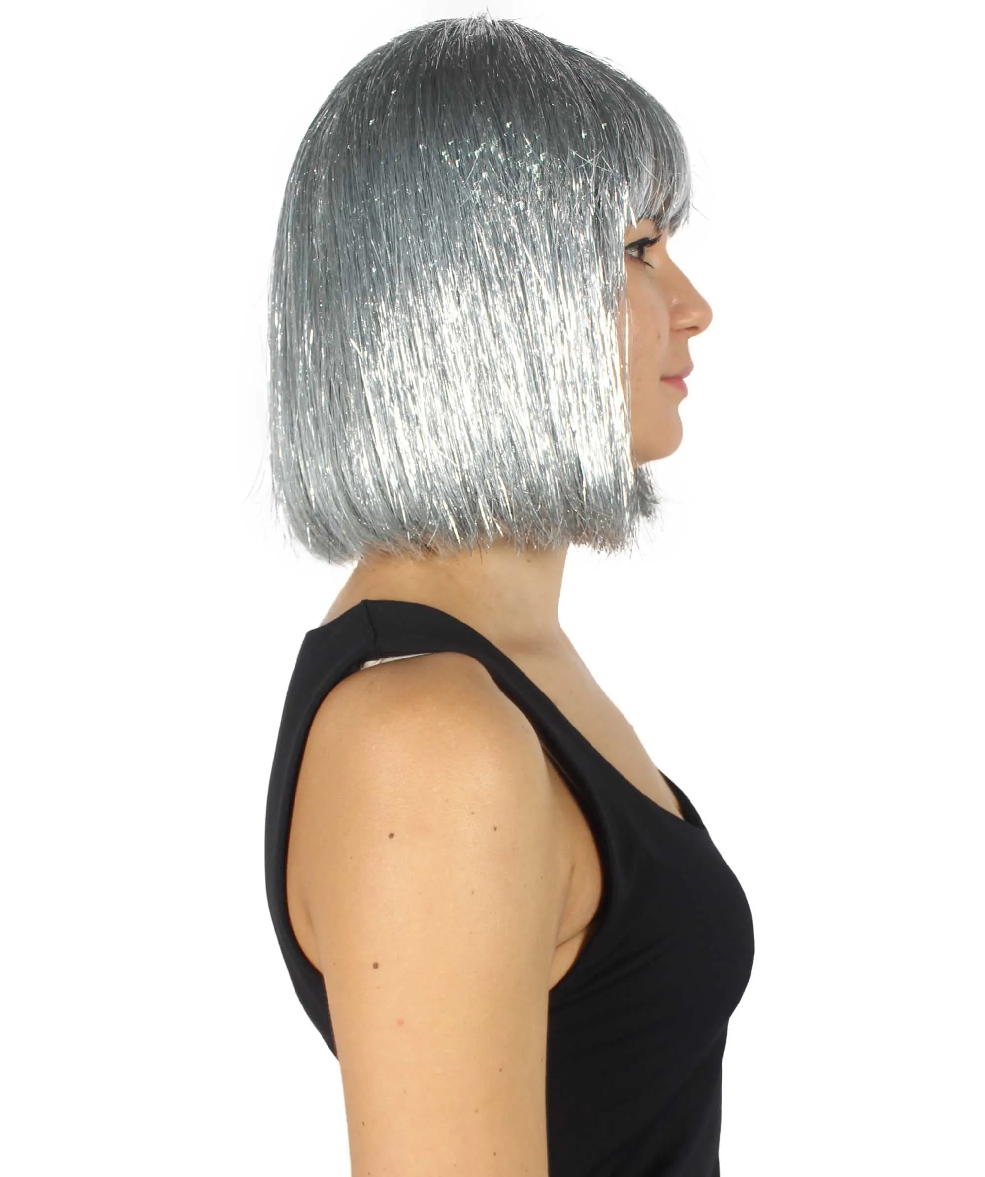 Adult Women Tinsel Bob Wig Collection, Multiple Color Options.