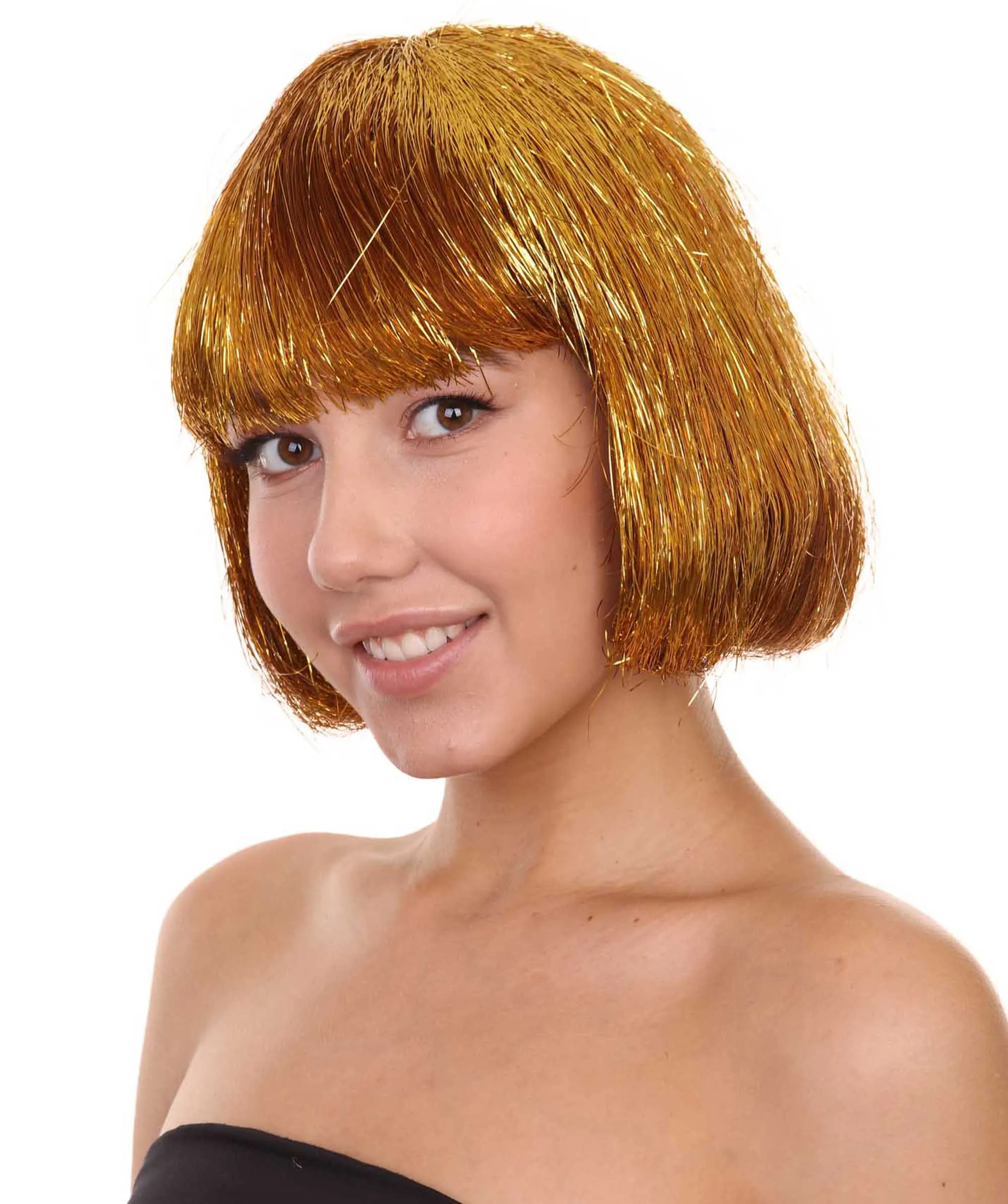 Adult Women Tinsel Bob Wig Collection, Multiple Color Options.