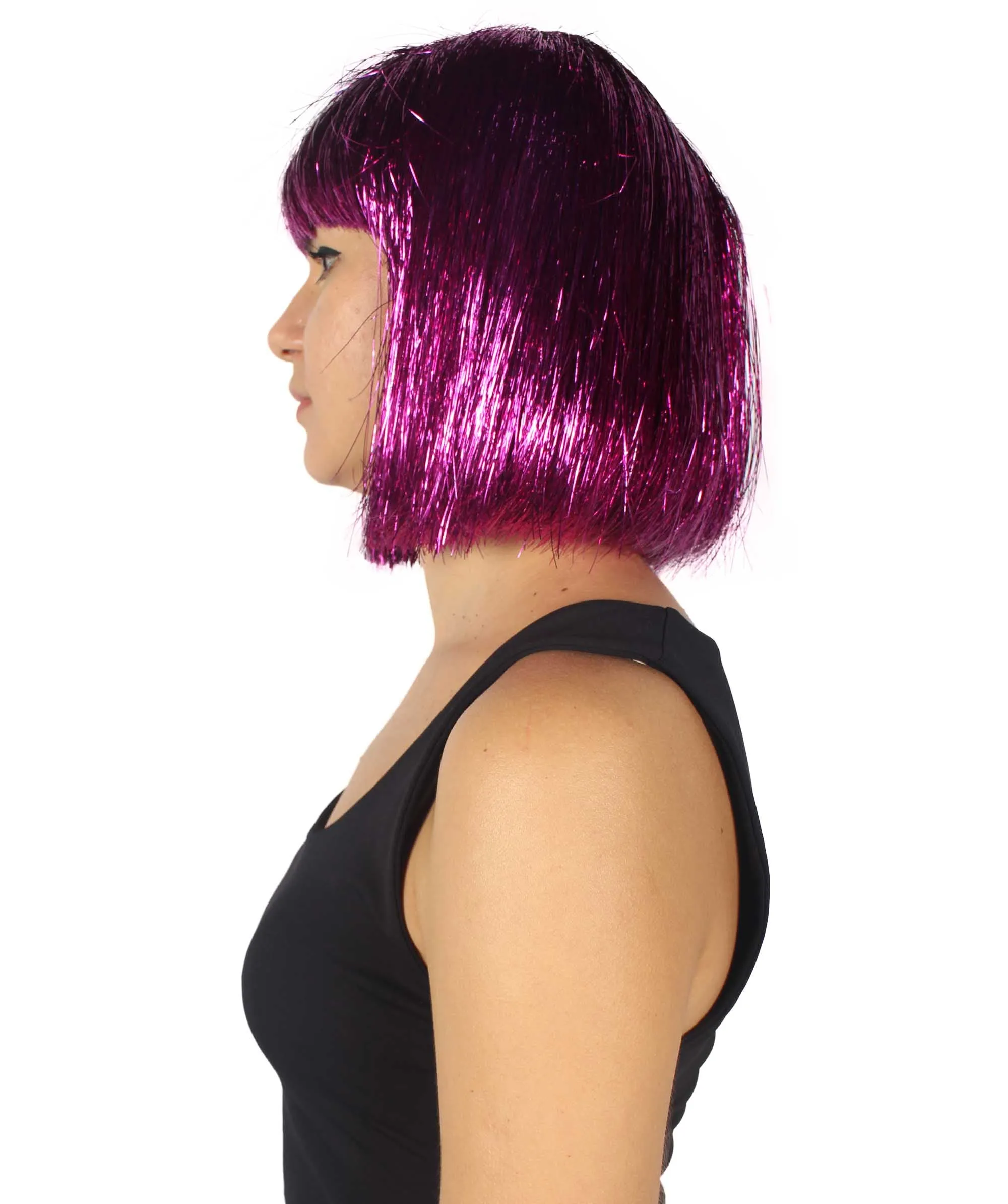 Adult Women Tinsel Bob Wig Collection, Multiple Color Options.