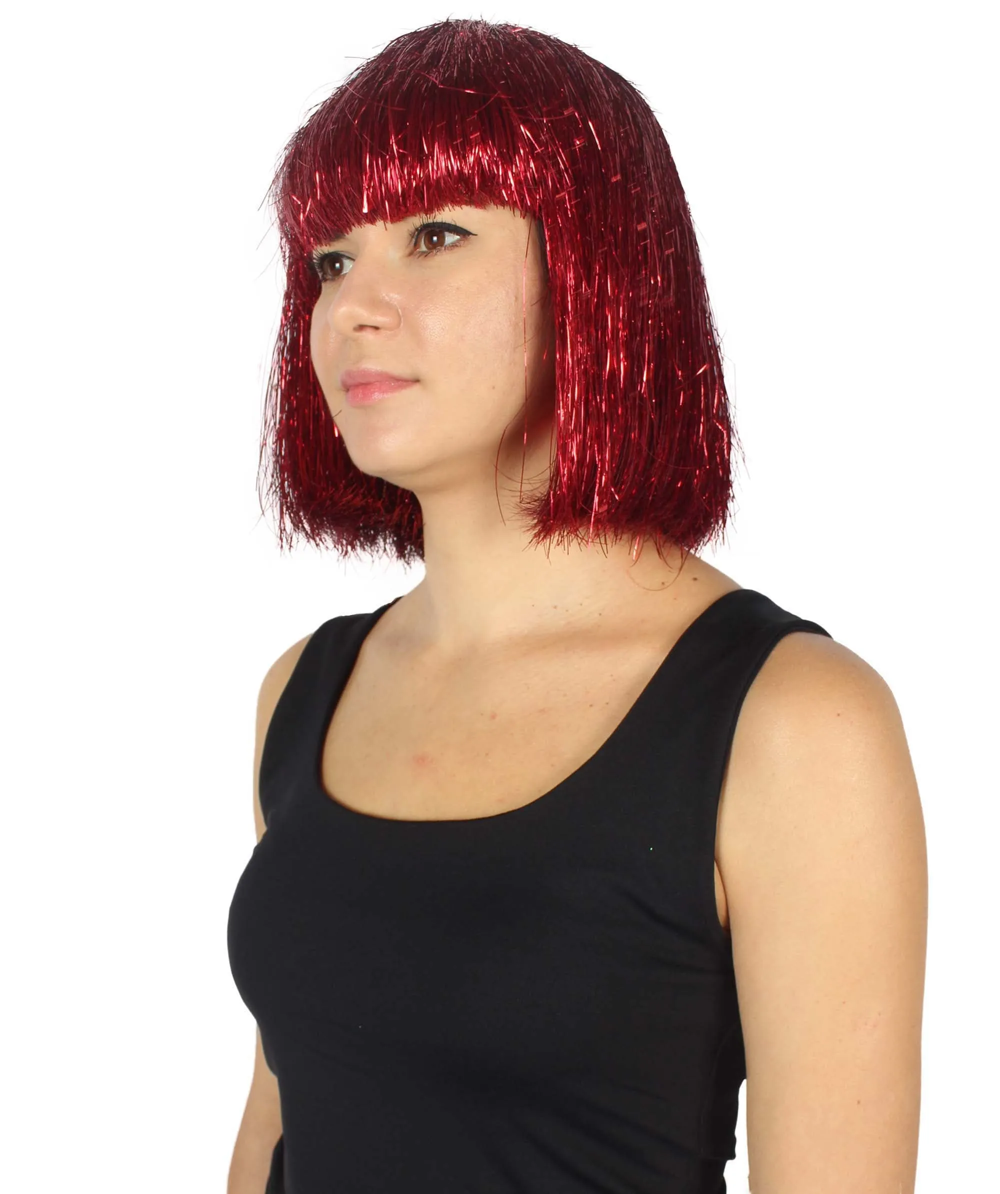 Adult Women Tinsel Bob Wig Collection, Multiple Color Options.