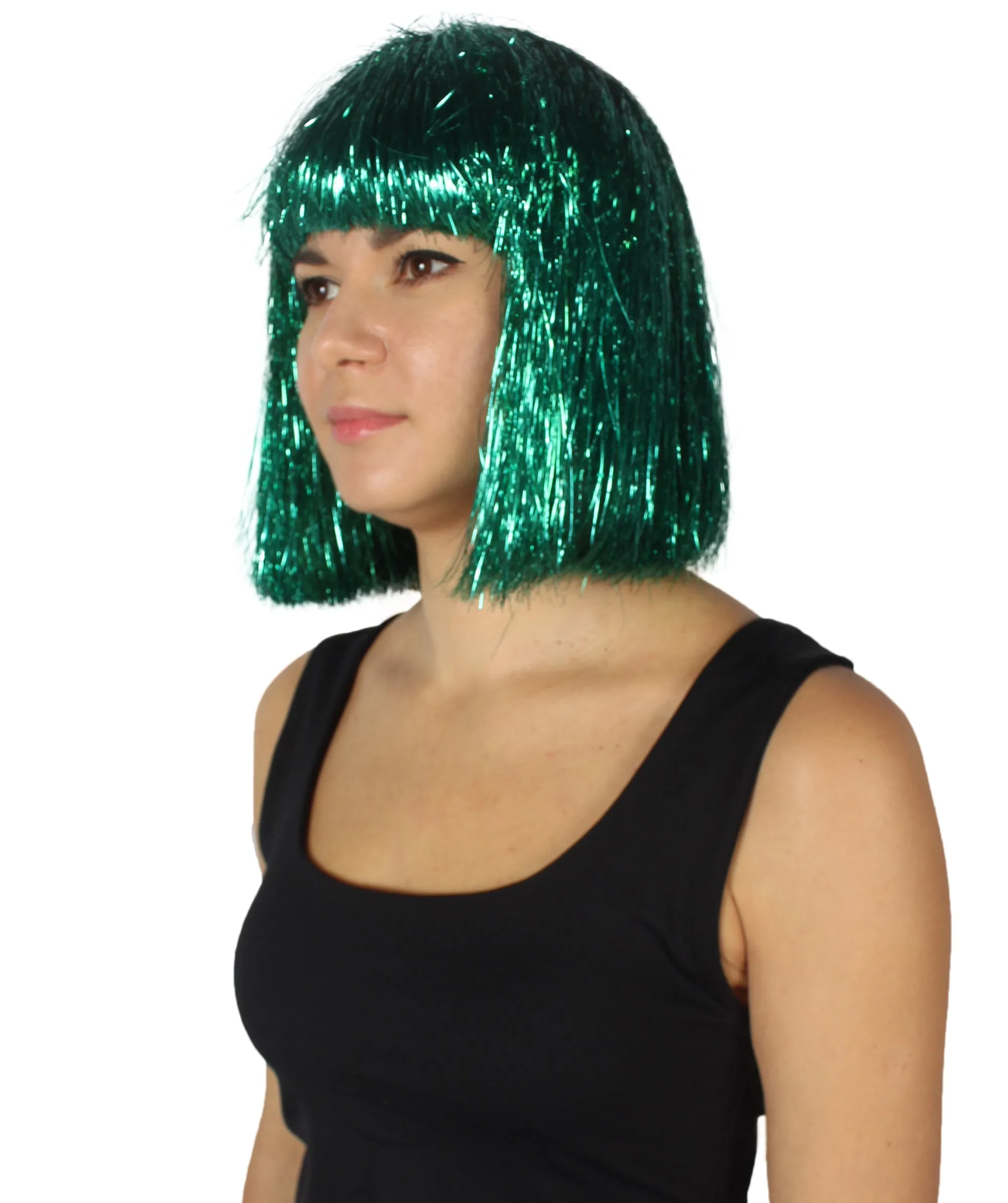 Adult Women Tinsel Bob Wig Collection, Multiple Color Options.