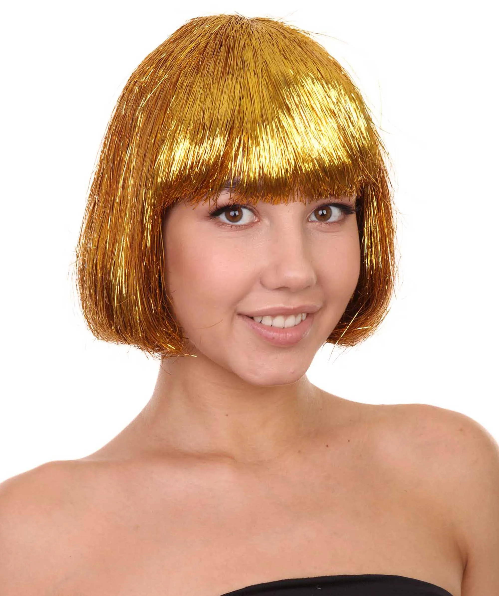 Adult Women Tinsel Bob Wig Collection, Multiple Color Options.