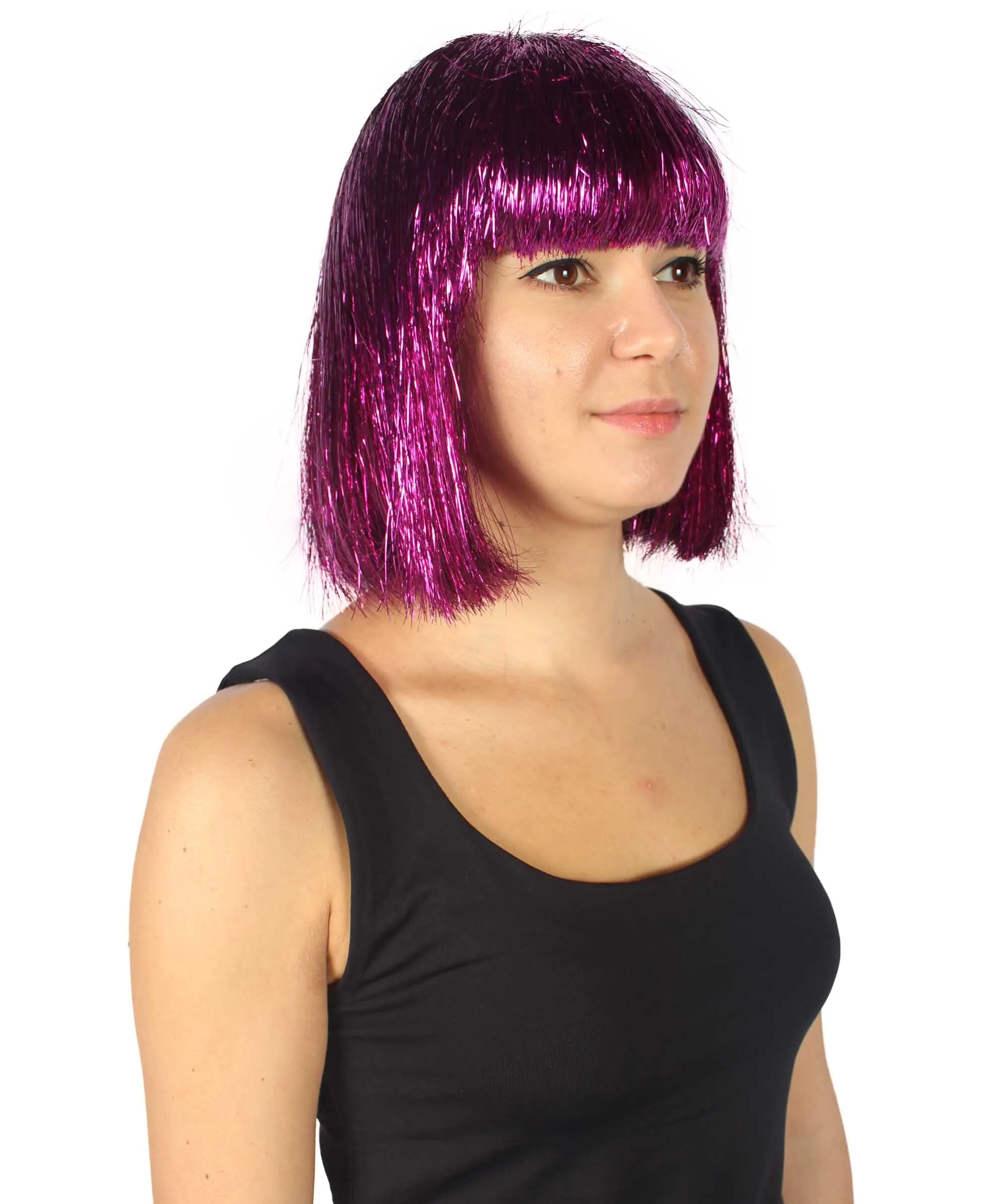 Adult Women Tinsel Bob Wig Collection, Multiple Color Options.