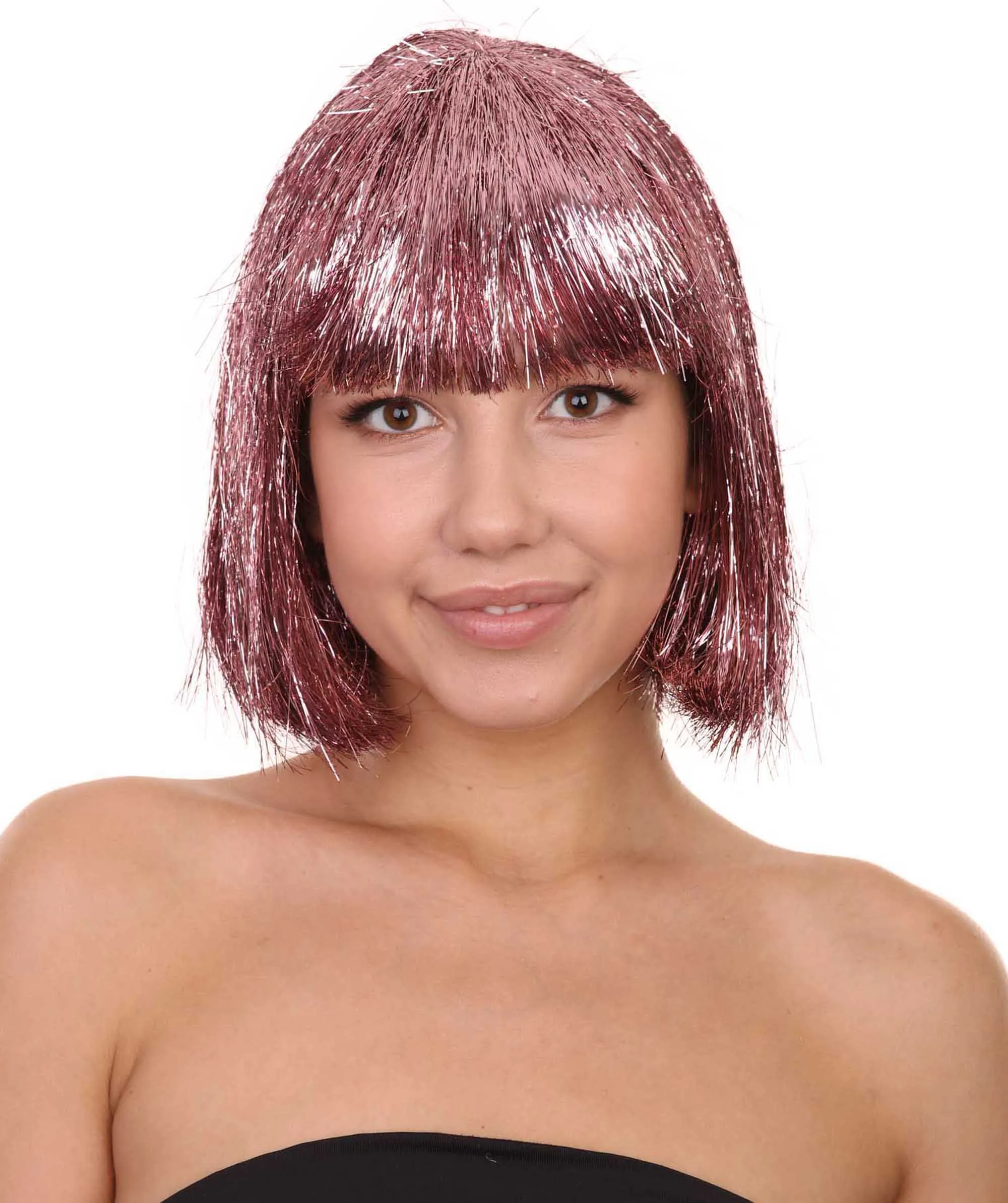 Adult Women Tinsel Bob Wig Collection, Multiple Color Options.