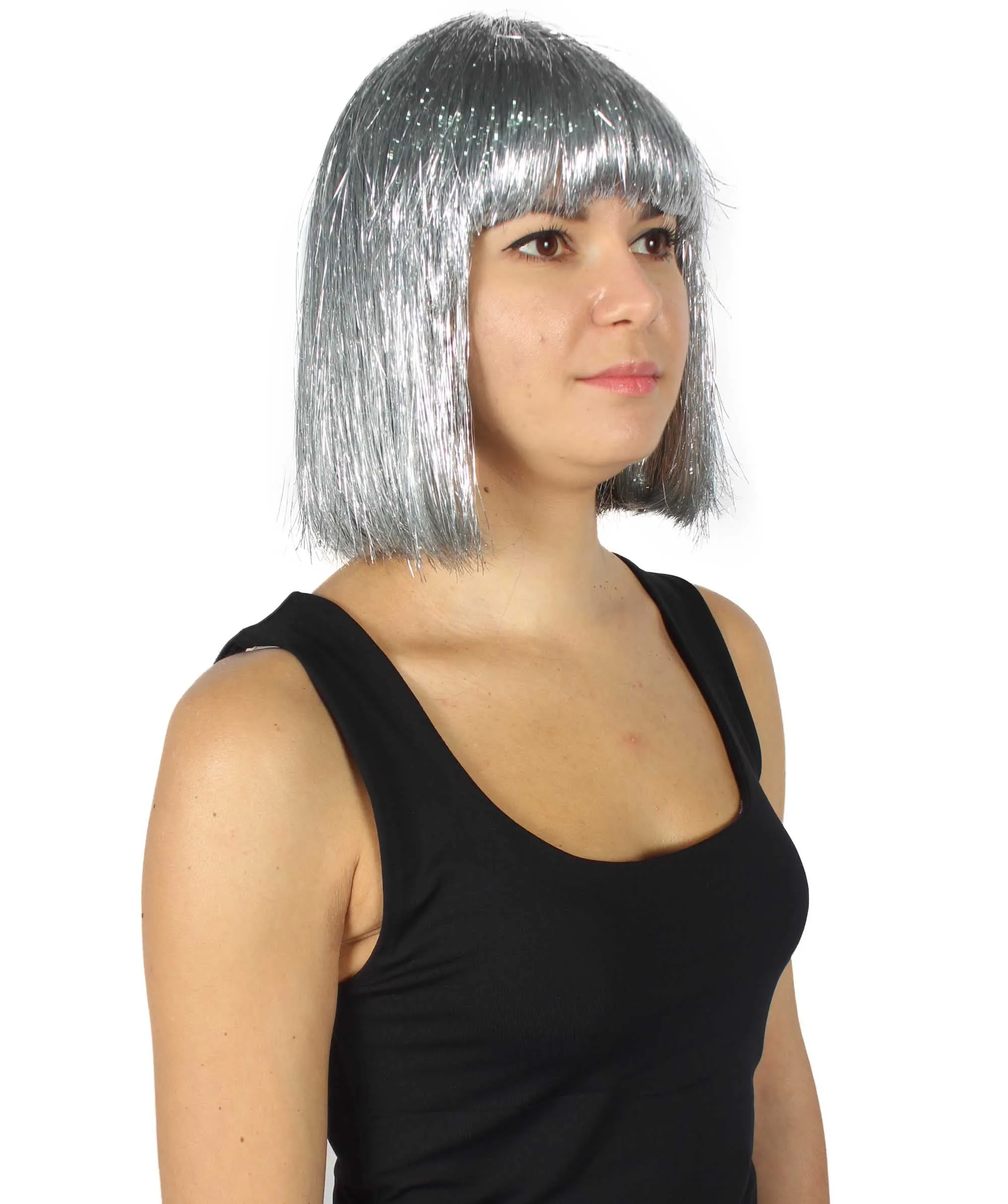 Adult Women Tinsel Bob Wig Collection, Multiple Color Options.