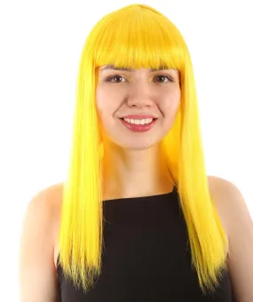 Adult Women's 18" Inch Silky Medium Straight Length Diva Wig, Multiple Color Synthetic Hair with Bangs | HPO