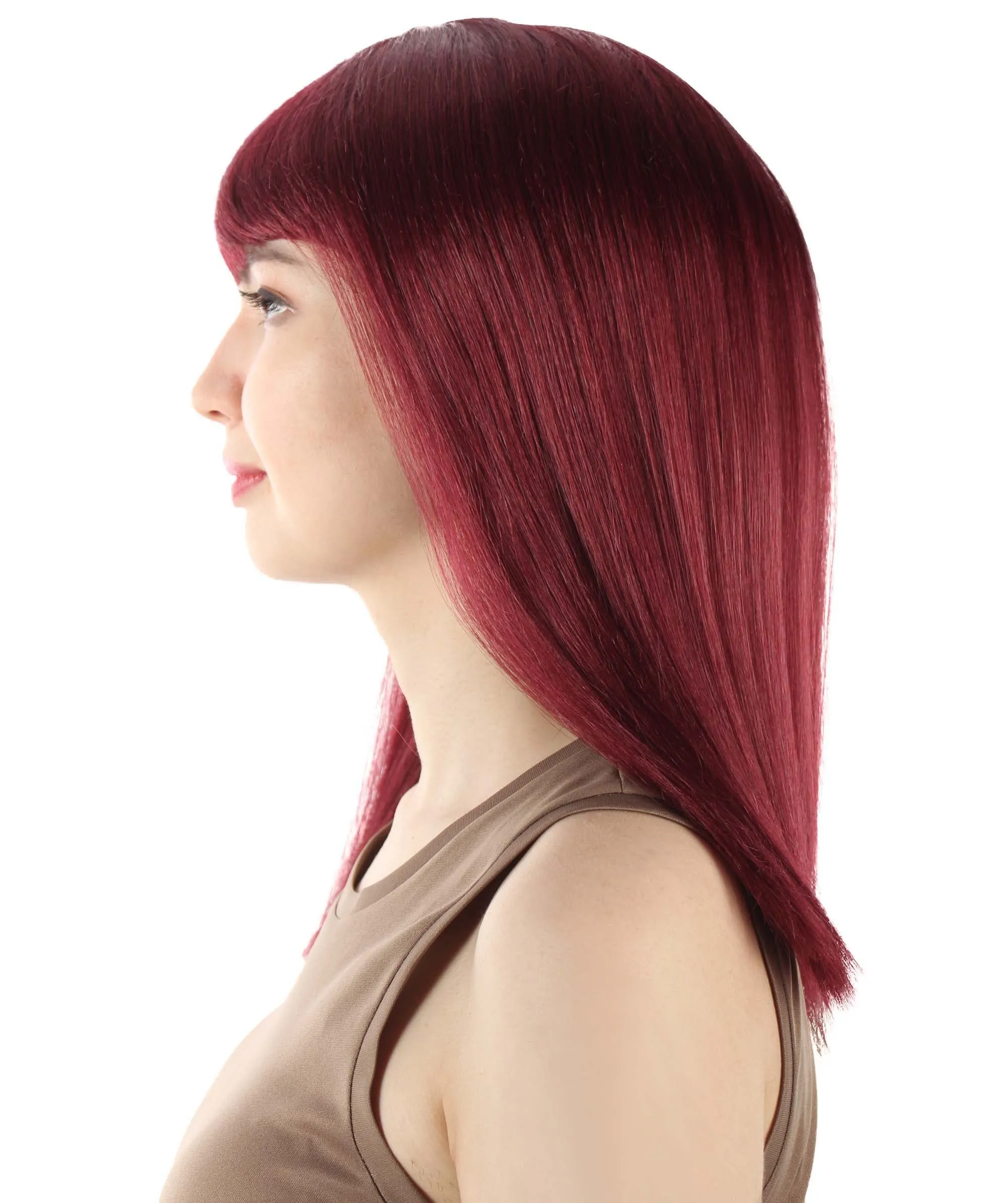 Adult Women's 18" Inch Silky Medium Straight Length Diva Wig, Multiple Color Synthetic Hair with Bangs | HPO