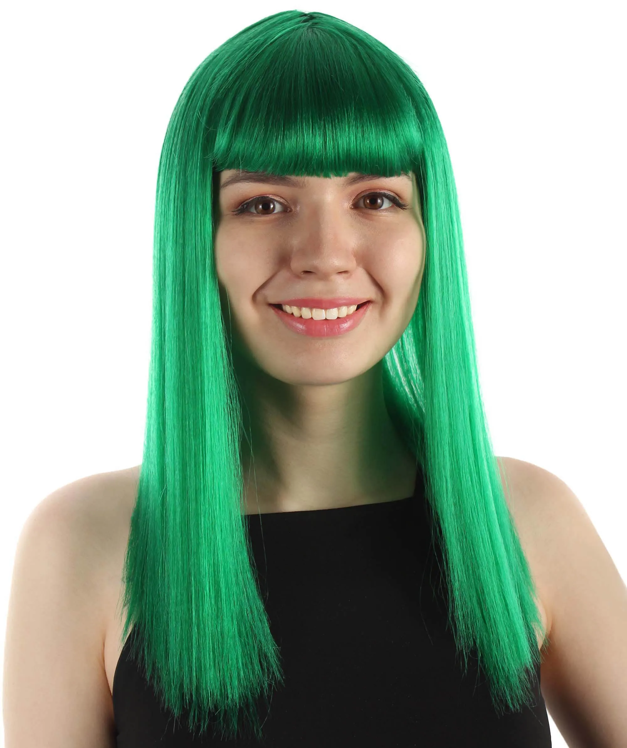 Adult Women's 18" Inch Silky Medium Straight Length Diva Wig, Multiple Color Synthetic Hair with Bangs | HPO