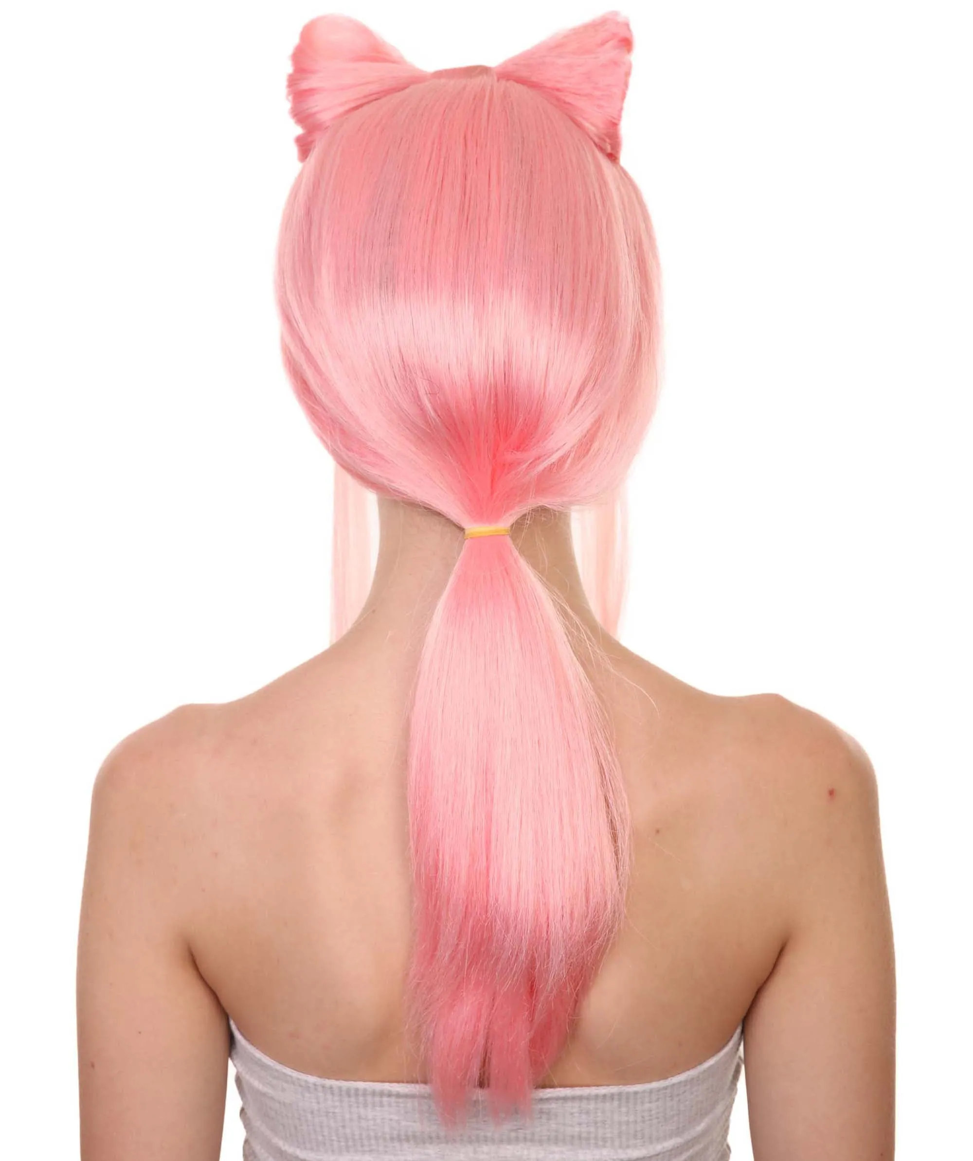 Adult Women's 24" Inch Long Length Halloween Ponytail Bow Rapper Costume Wig, Synthetic Soft Fiber Hair, Capless Cap Ventilation Design for Easy Comfort | HPO