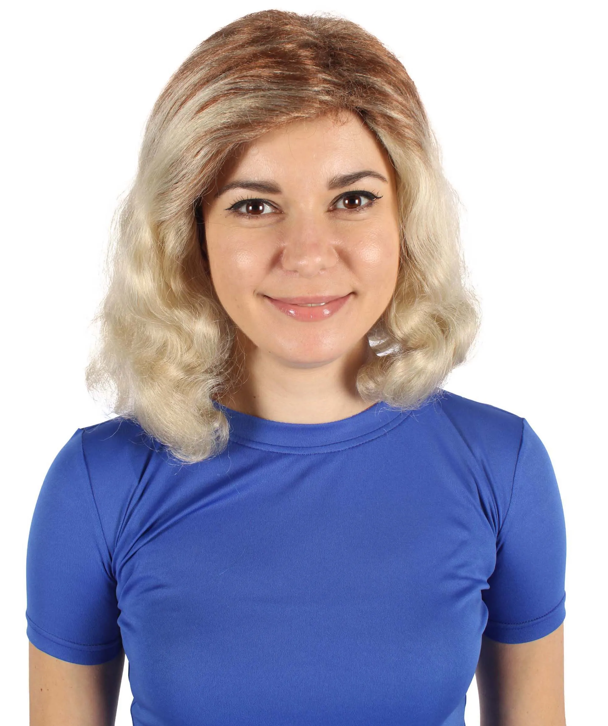 Adult Women’s Australian Actress Classic Movie Remake Side-parted Retro Blonde Wig I Flame-retardant 100% Synthetic Fiber Cosplay Wig