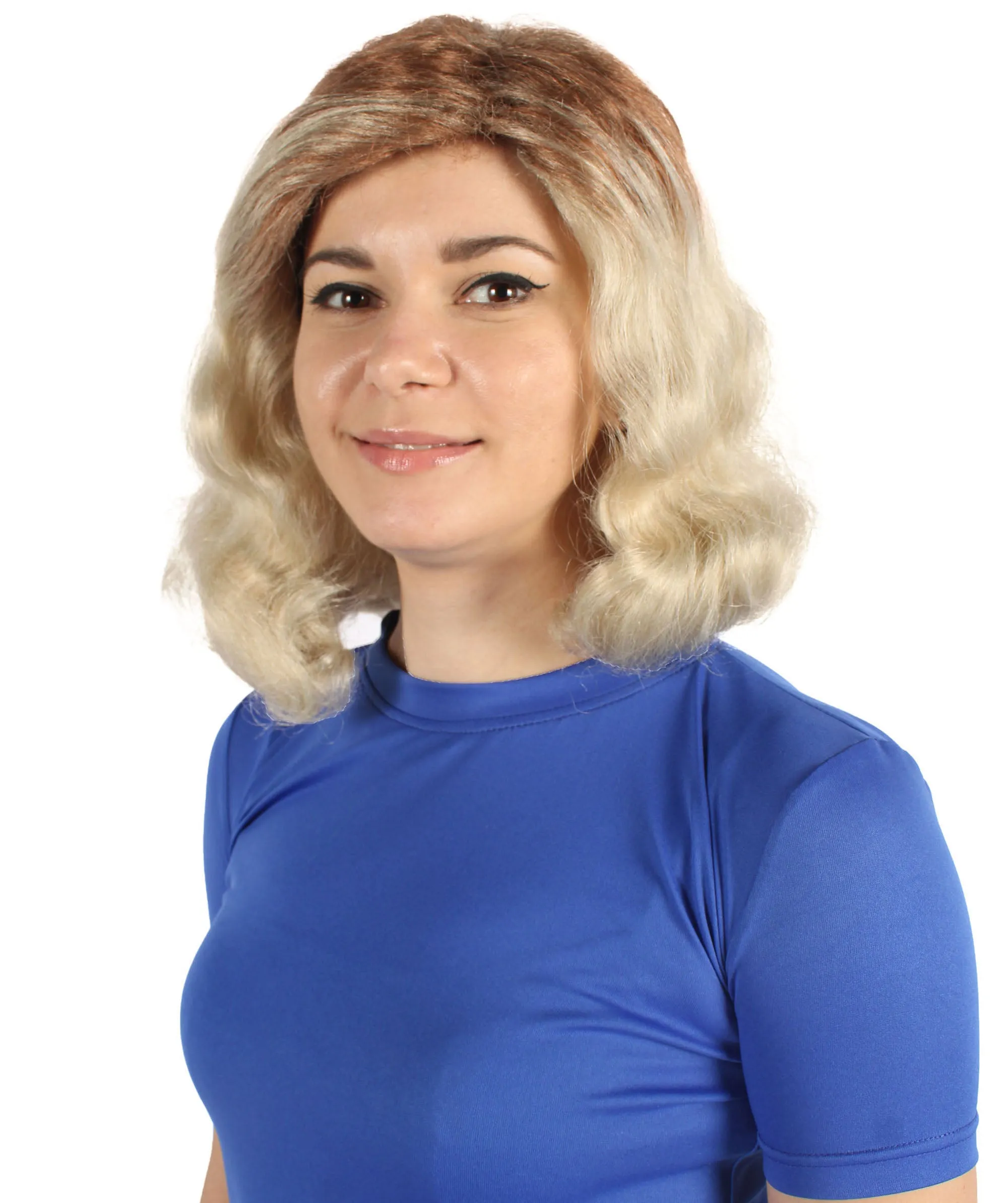 Adult Women’s Australian Actress Classic Movie Remake Side-parted Retro Blonde Wig I Flame-retardant 100% Synthetic Fiber Cosplay Wig