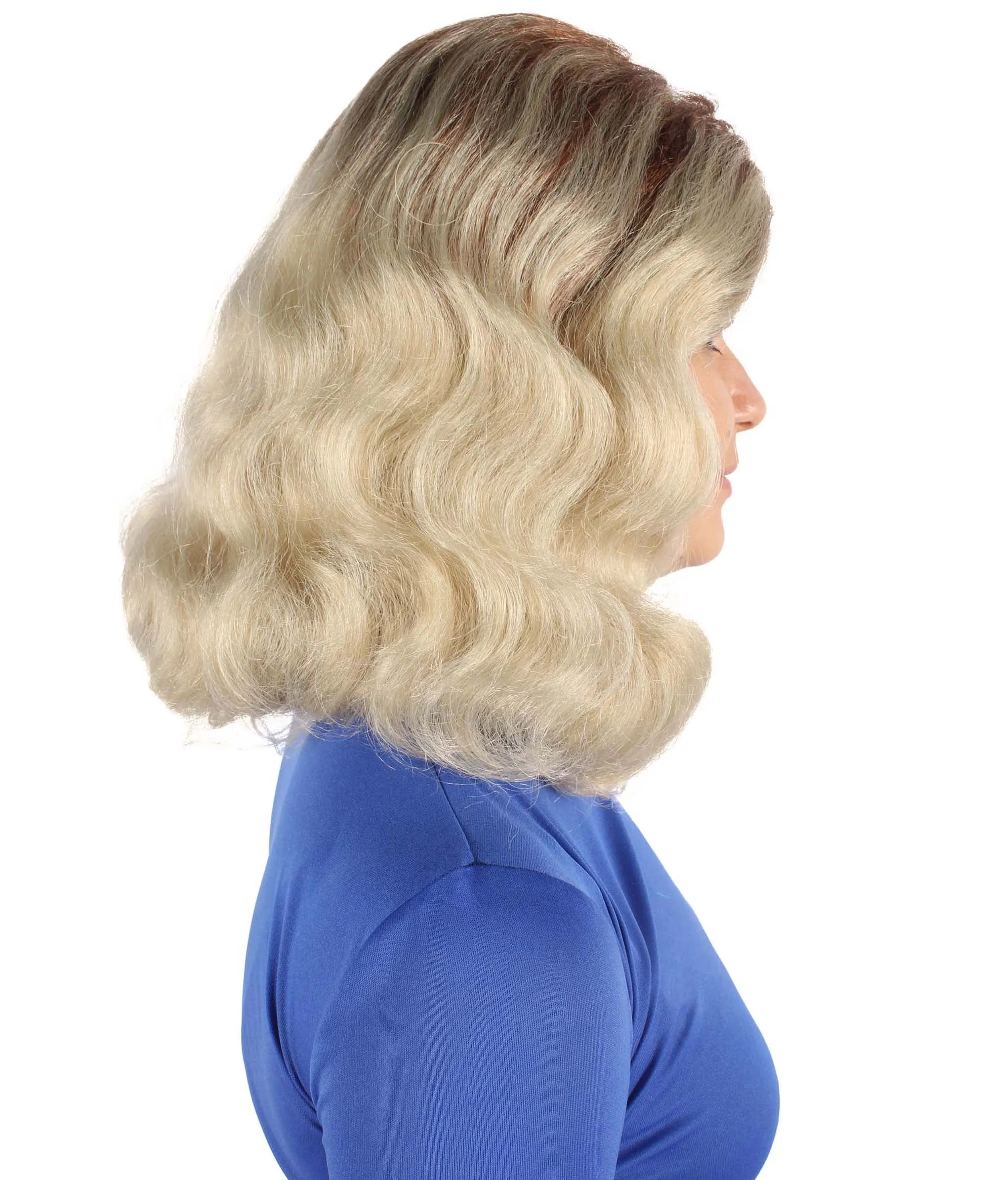 Adult Women’s Australian Actress Classic Movie Remake Side-parted Retro Blonde Wig I Flame-retardant 100% Synthetic Fiber Cosplay Wig