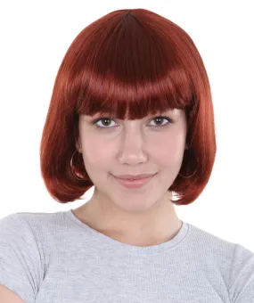 Adult Women's Brown Short Bob Wig | Perfect For Halloween | Flame-Retardant Synthetic Fiber | Standard Cap