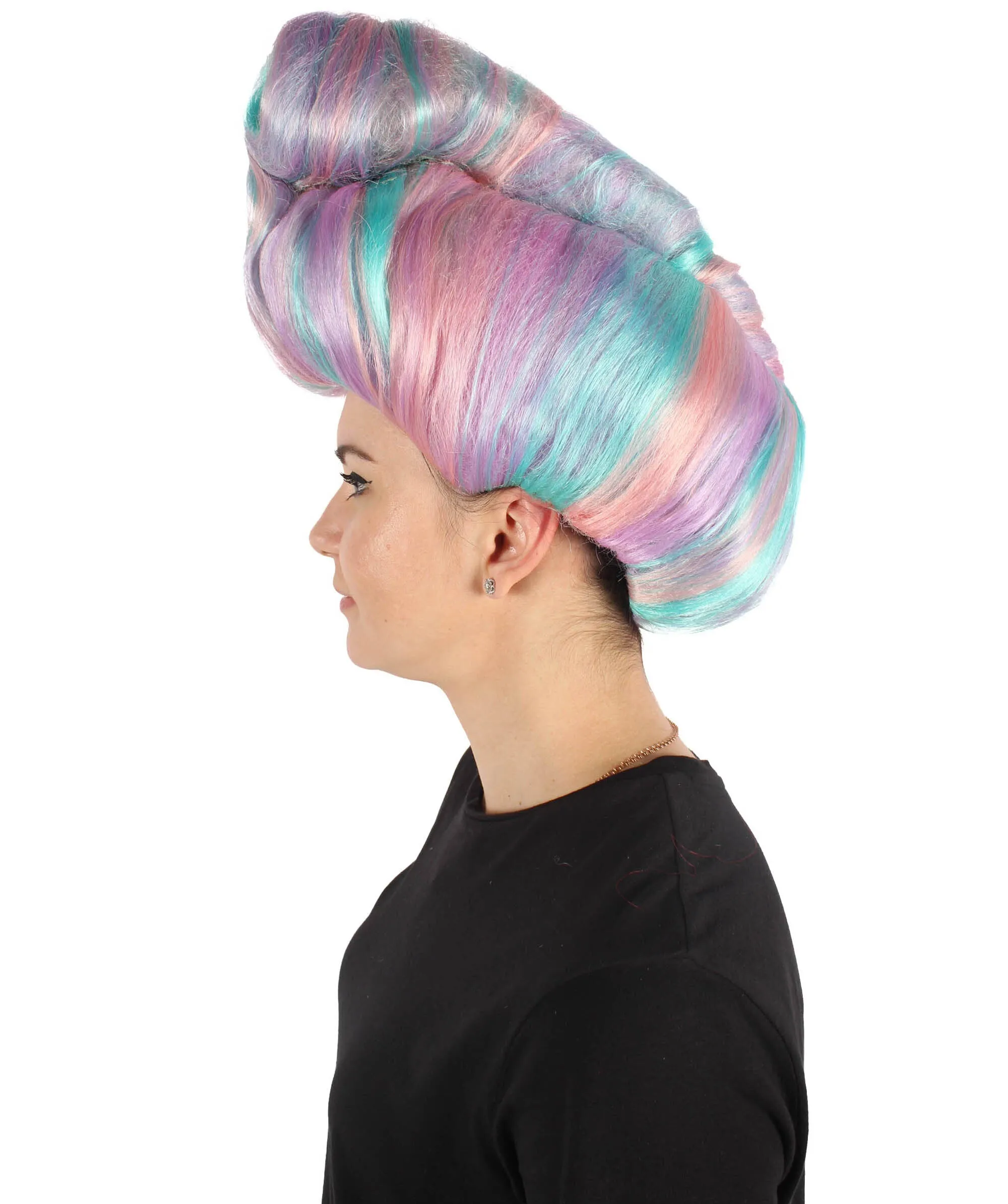 Adult Women’s Drag Queen Rainbow Wig I Perfect for Halloween I Flame-retardant Synthetic Fiber